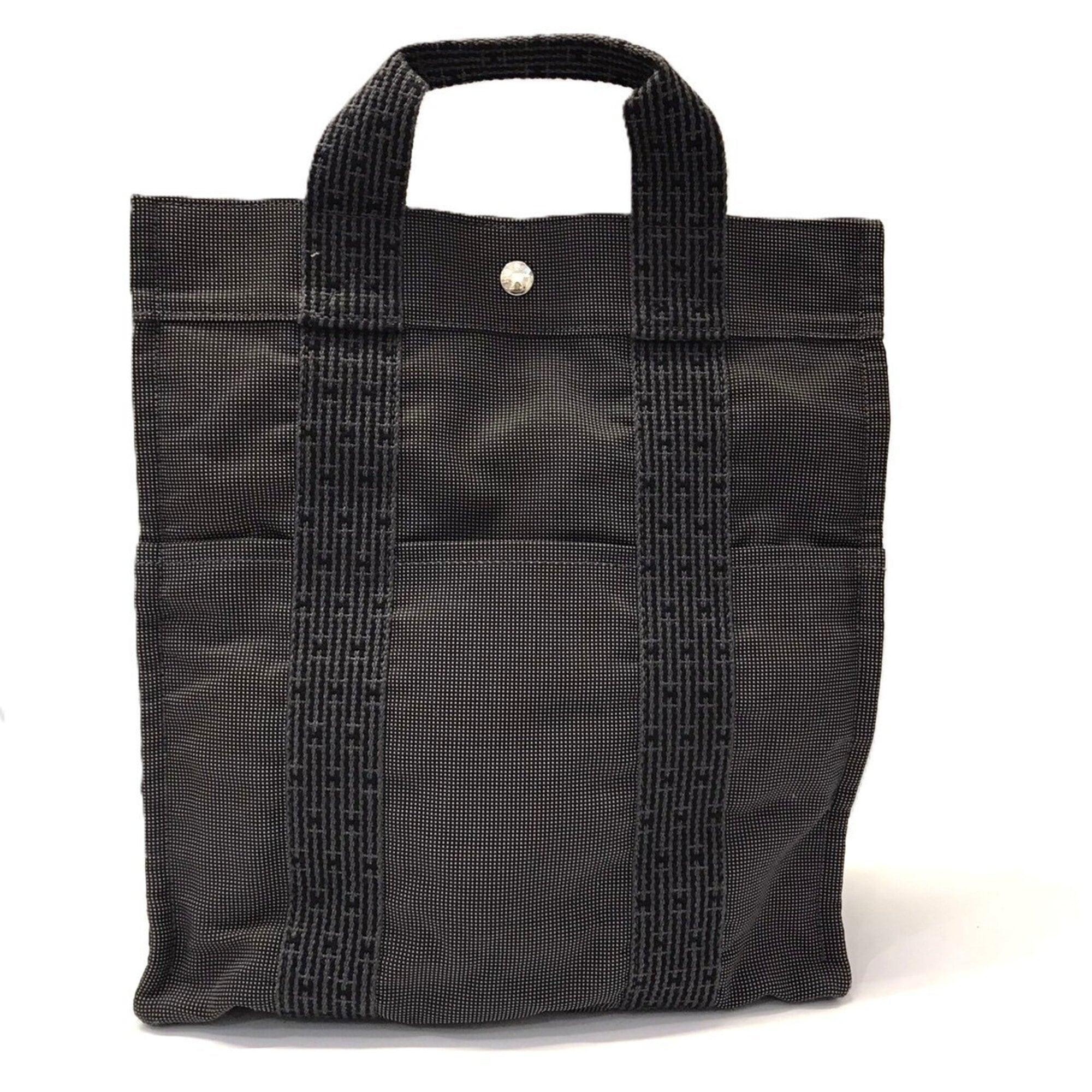 Hermes Her Line Gray Canvas Backpack (Pre-Owned)