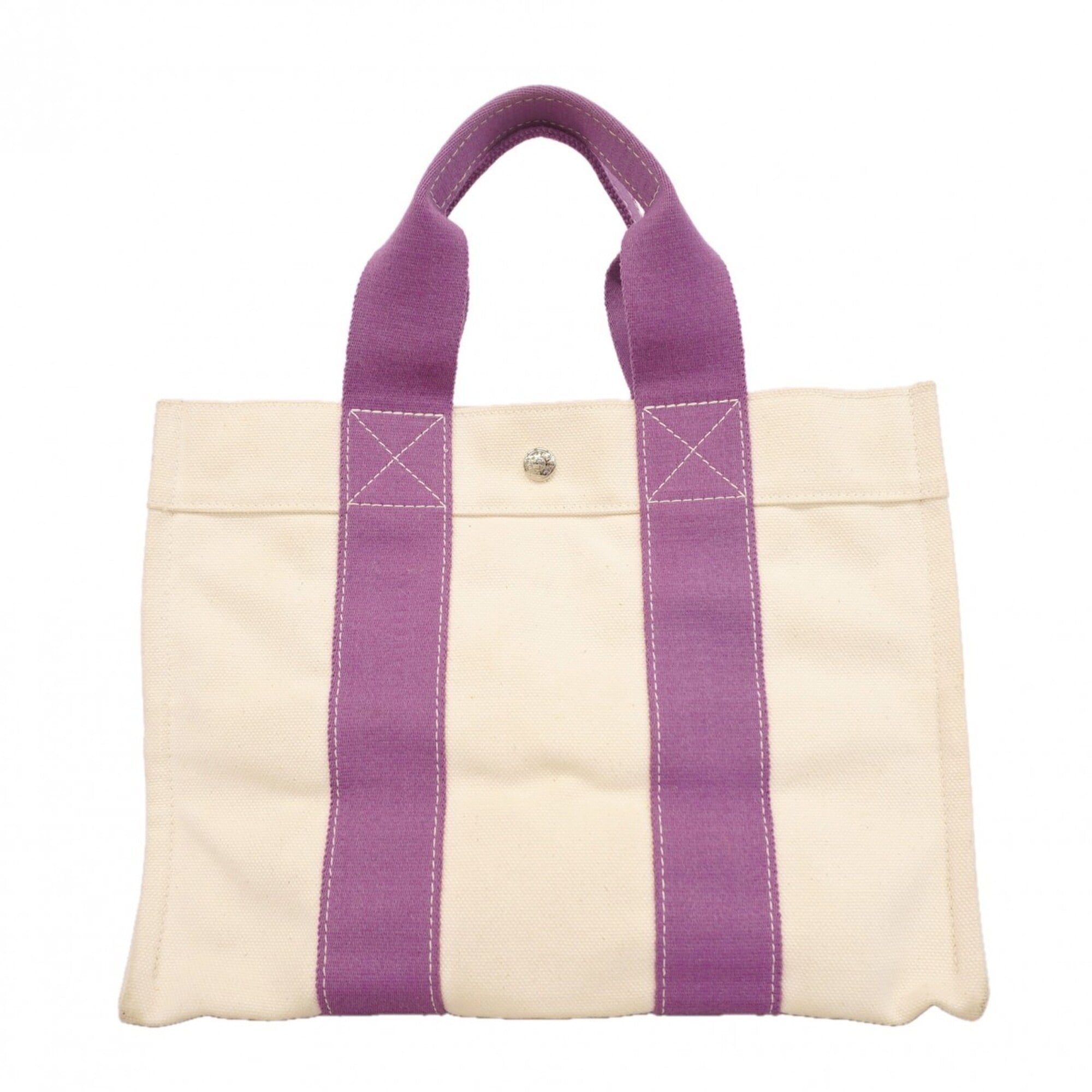 Hermes Purple Canvas Tote Bag (Pre-Owned)