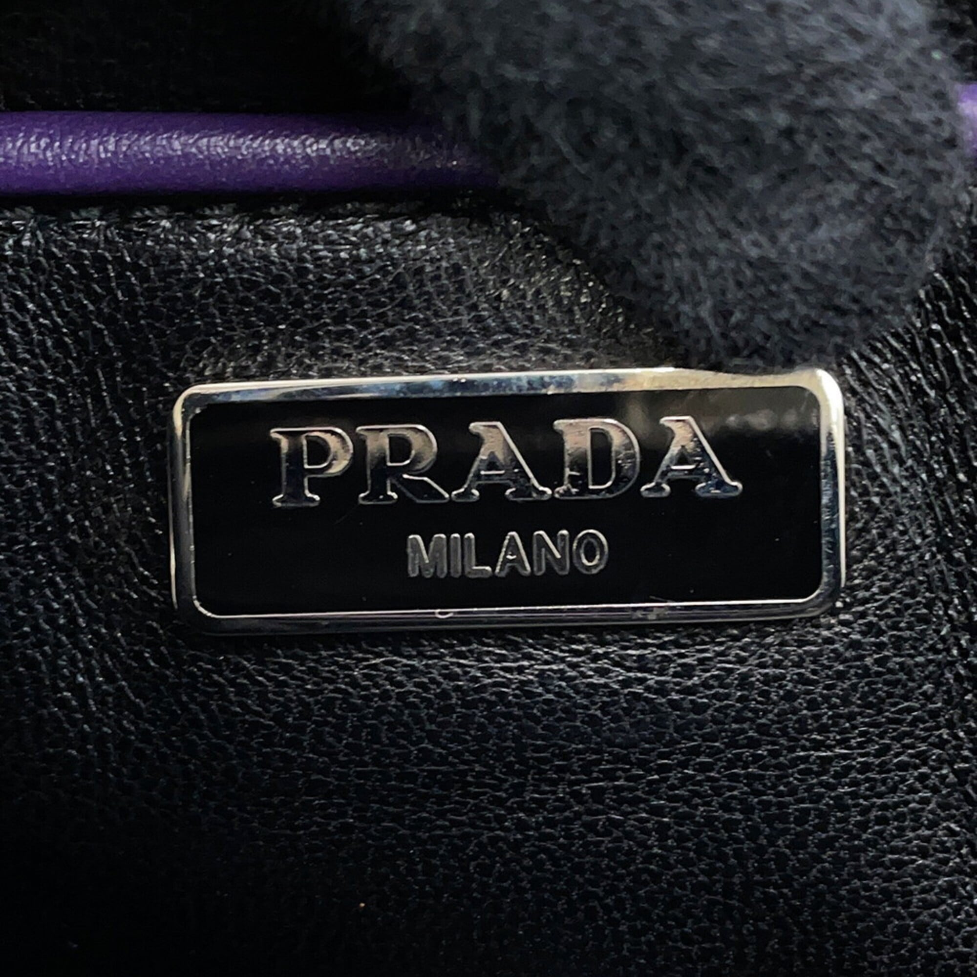 Prada Purple Leather Handbag Shoulder Bag (Pre-Owned)