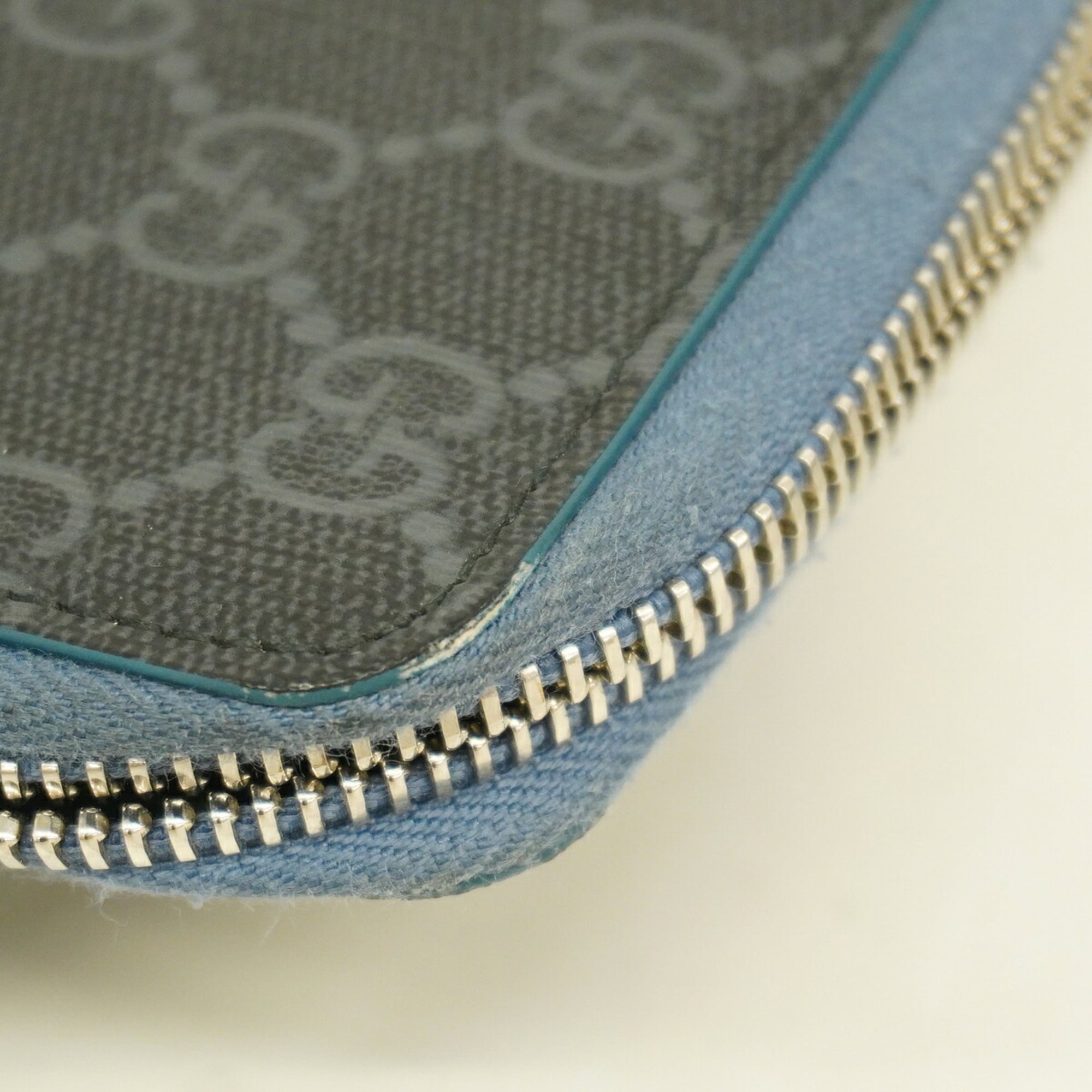 Gucci Black Blue Pvc Long Wallet (Bi-Fold) (Pre-Owned)