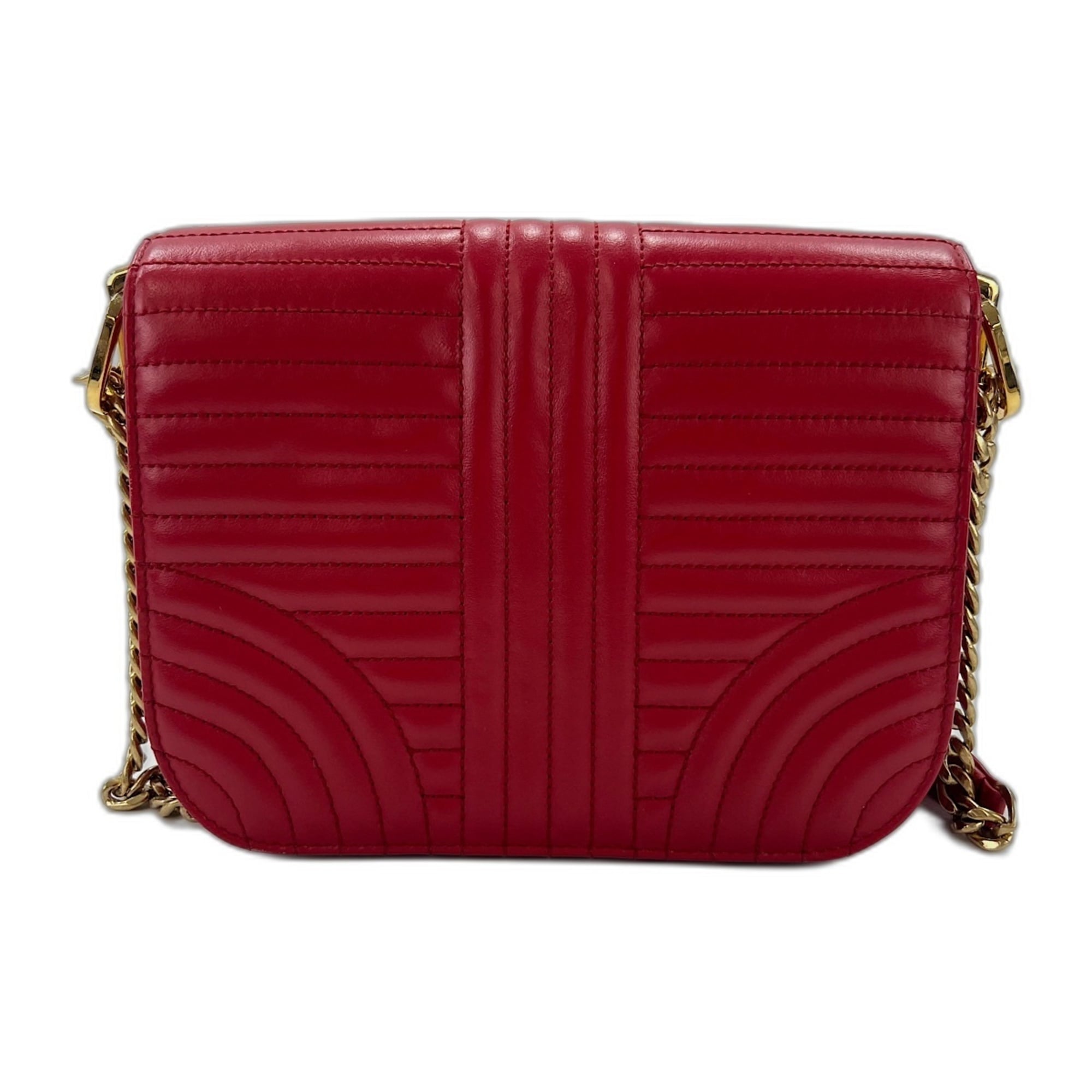 Prada Red Color Quilting Shoulder Bag (Pre-Owned)