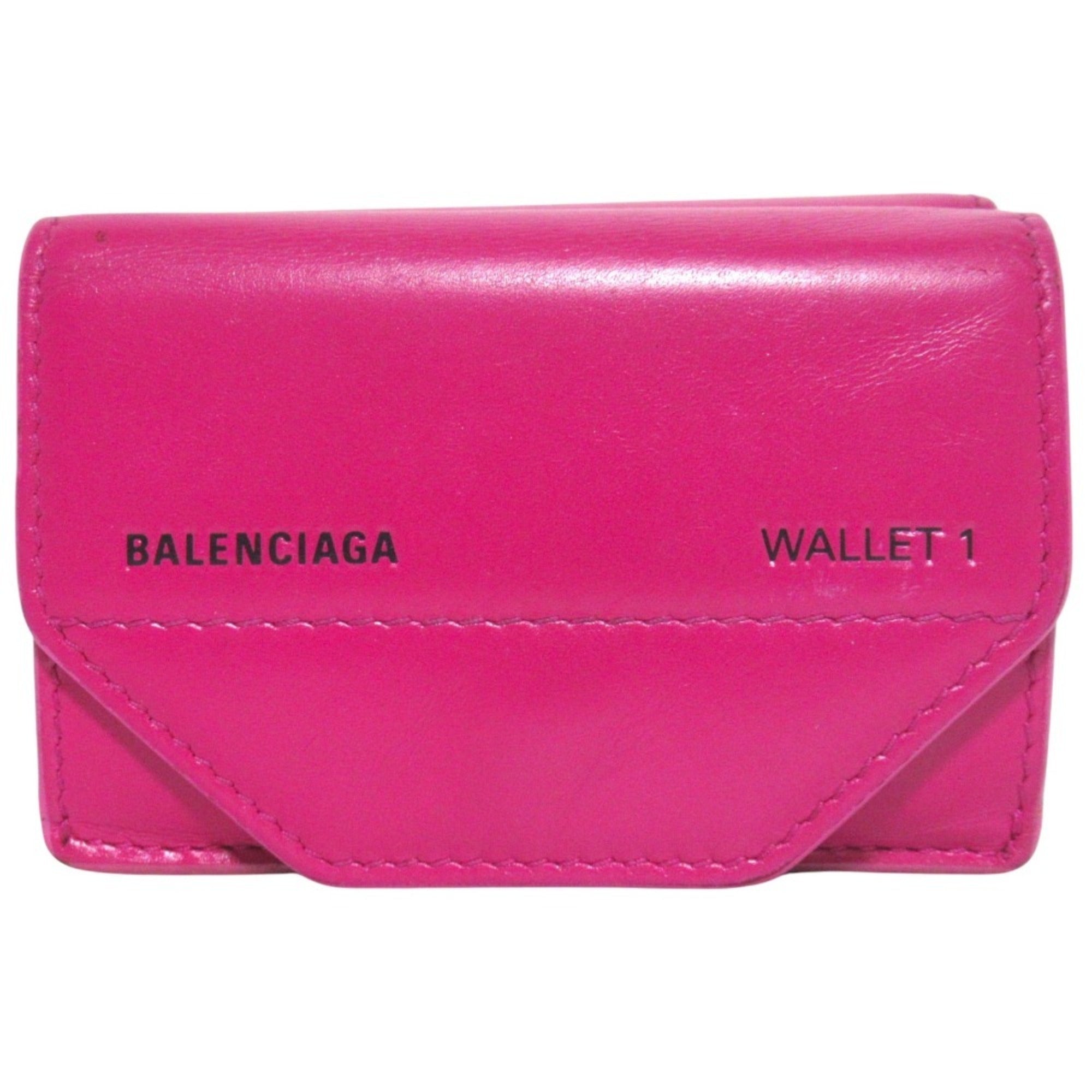Balenciaga Pink Leather Wallet (Tri-Fold) (Pre-Owned)