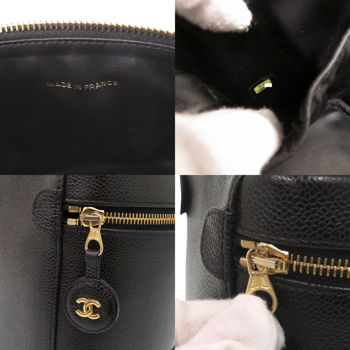 Chanel Black Grained Calfskin Pouch Vanity Bag (Pre-Owned)