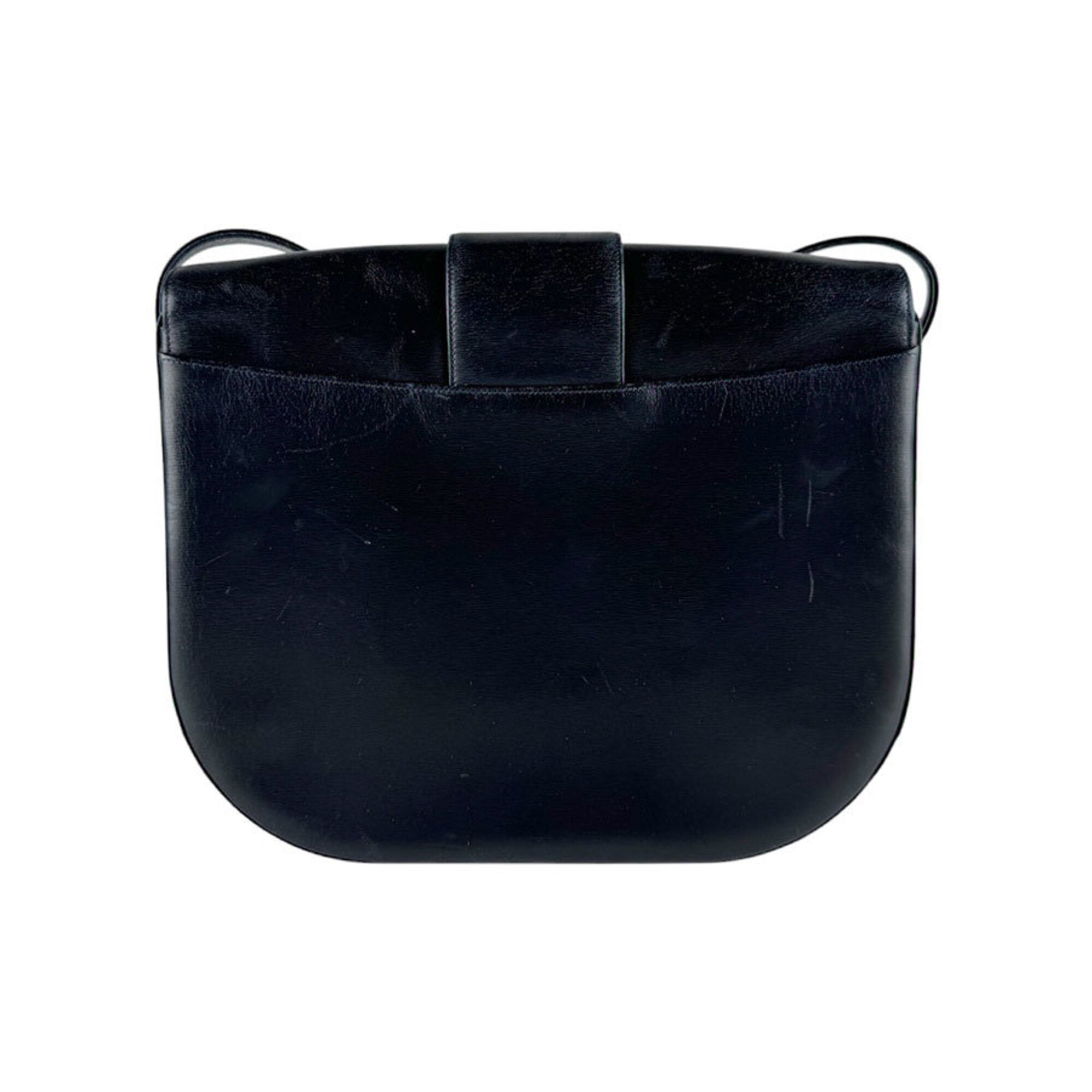 Cartier Navy Leather Shoulder Bag (Pre-Owned)