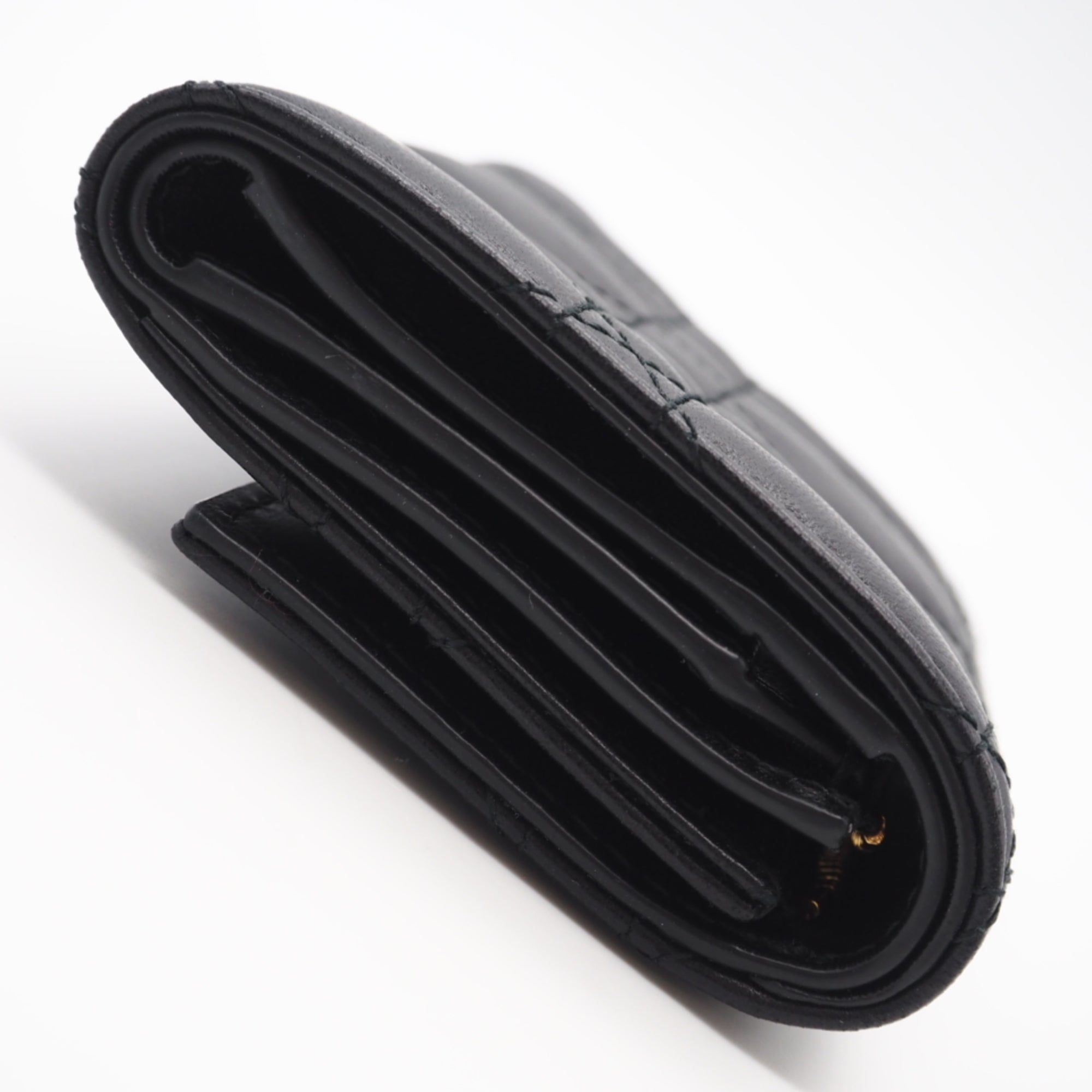 Christian Dior Black Leather Wallet (Tri-Fold) (Pre-Owned)
