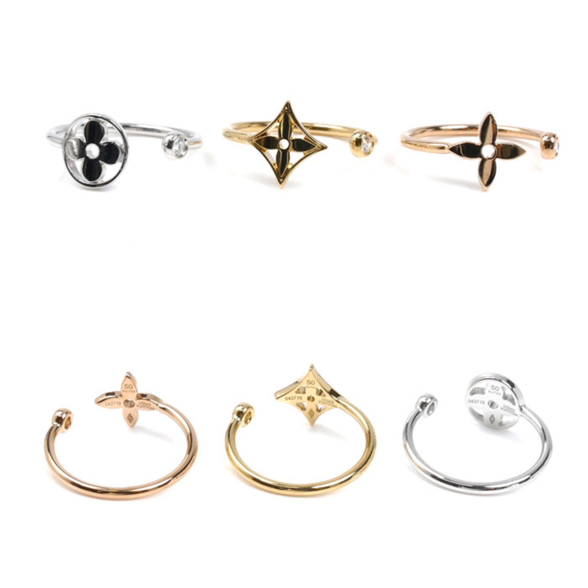 Louis Vuitton Yellow Gold (18K) Pink Gold (18K) White Gold (18K) Band Ring (Pre-Owned)