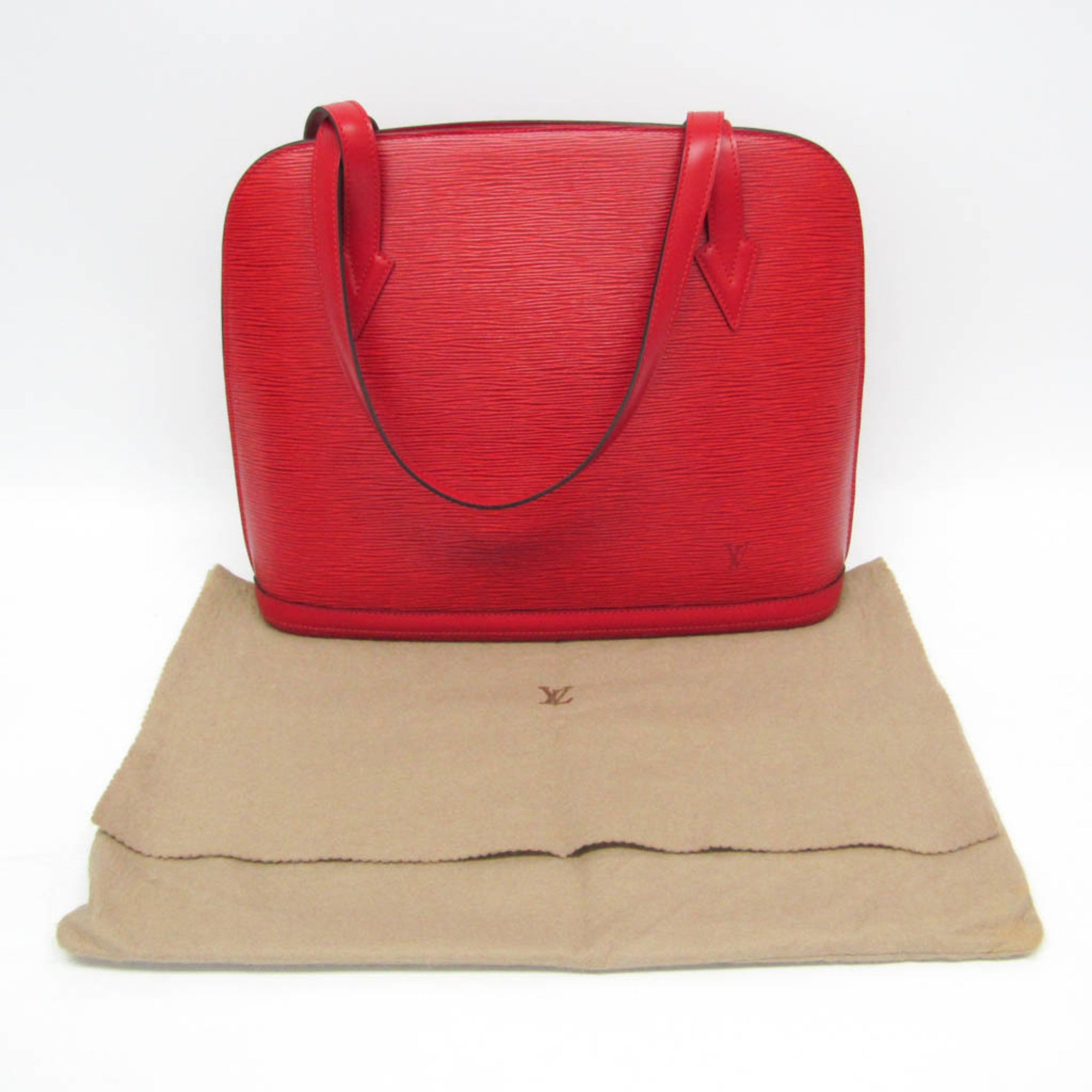 Louis Vuitton Lussac Handbag Epi Leather Red Leather Shoulder Bag Bag (Pre-Owned)