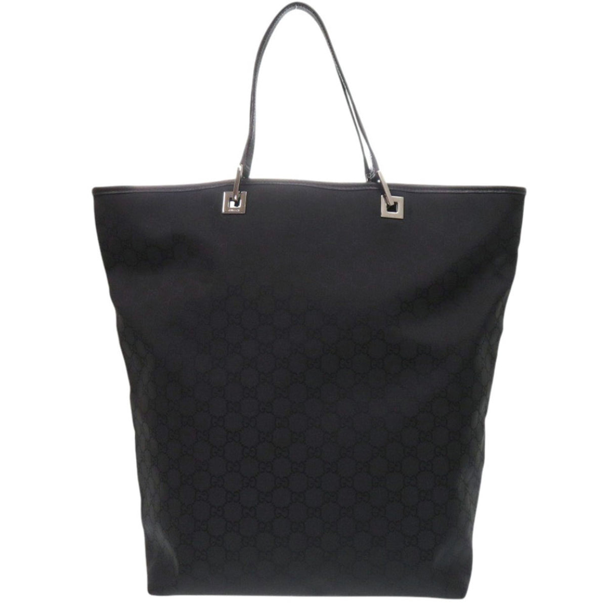 Gucci Black Nylon Leather Tote Bag (Pre-Owned)