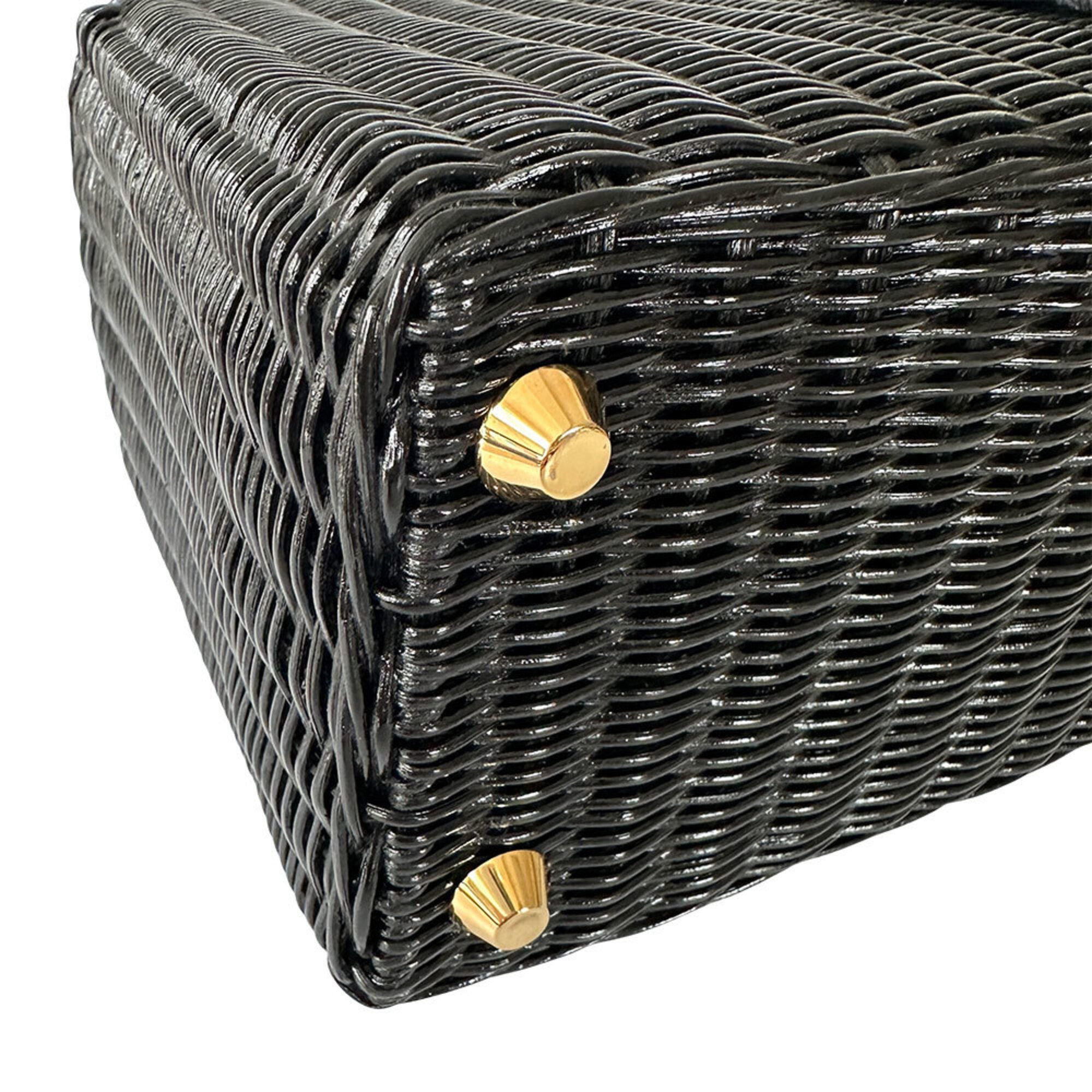 Prada Black Canvas Handbag Tote Bag (Pre-Owned)
