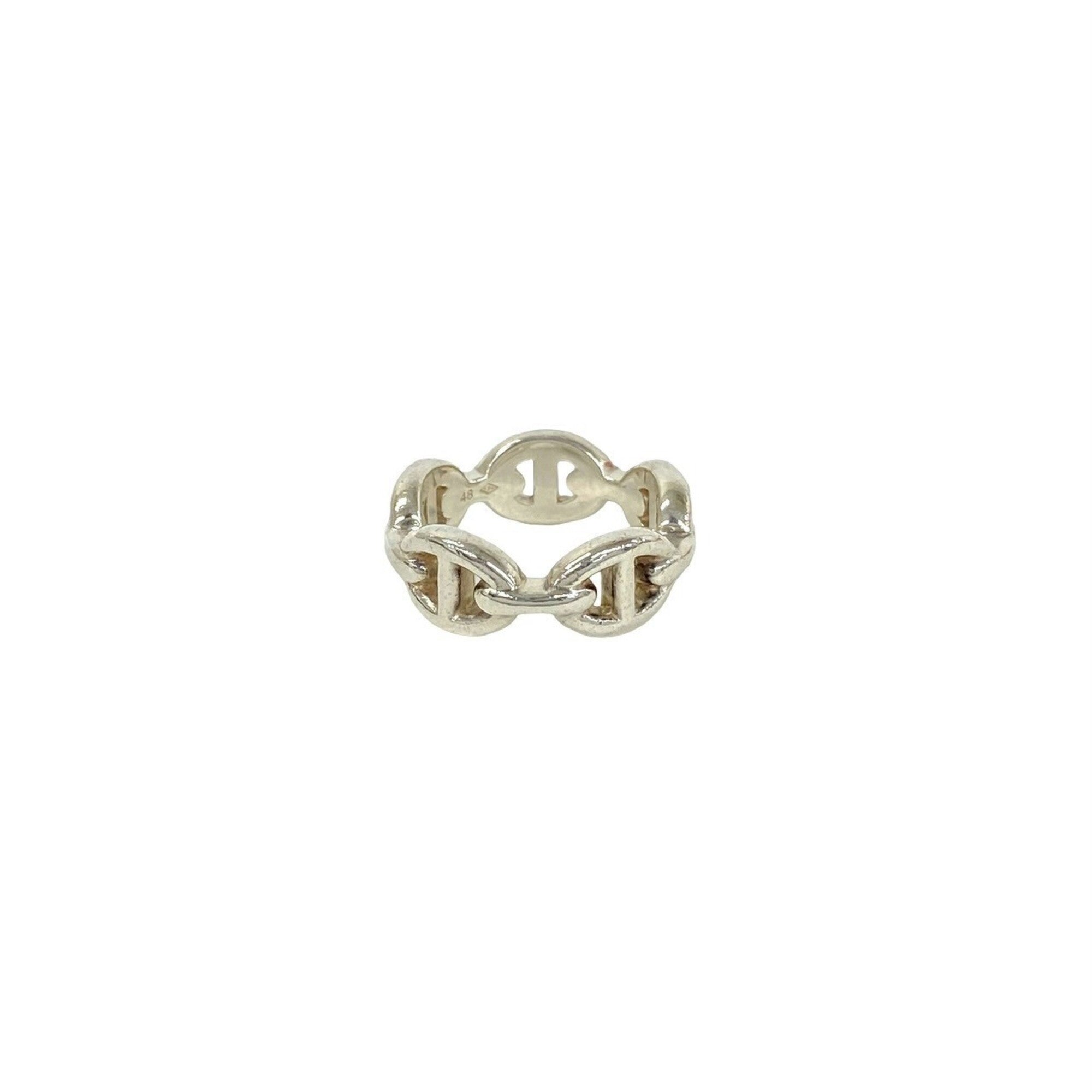 Hermes Silver Silver 925 Band Ring (Pre-Owned)