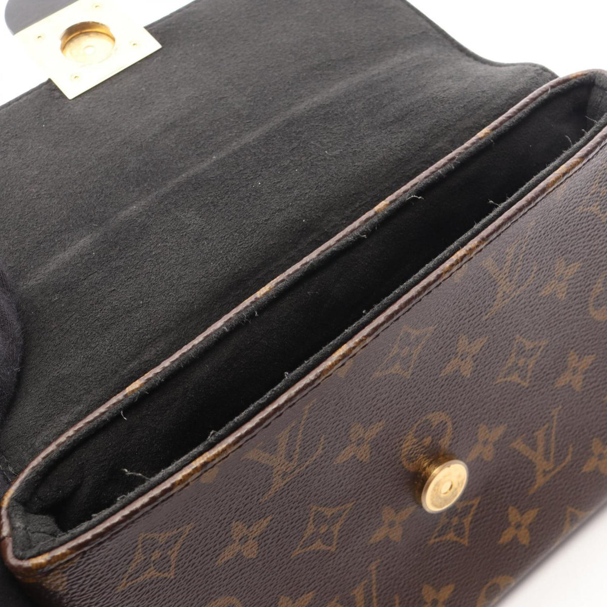 Louis Vuitton Black Brown Monogram Handbag (Pre-Owned)