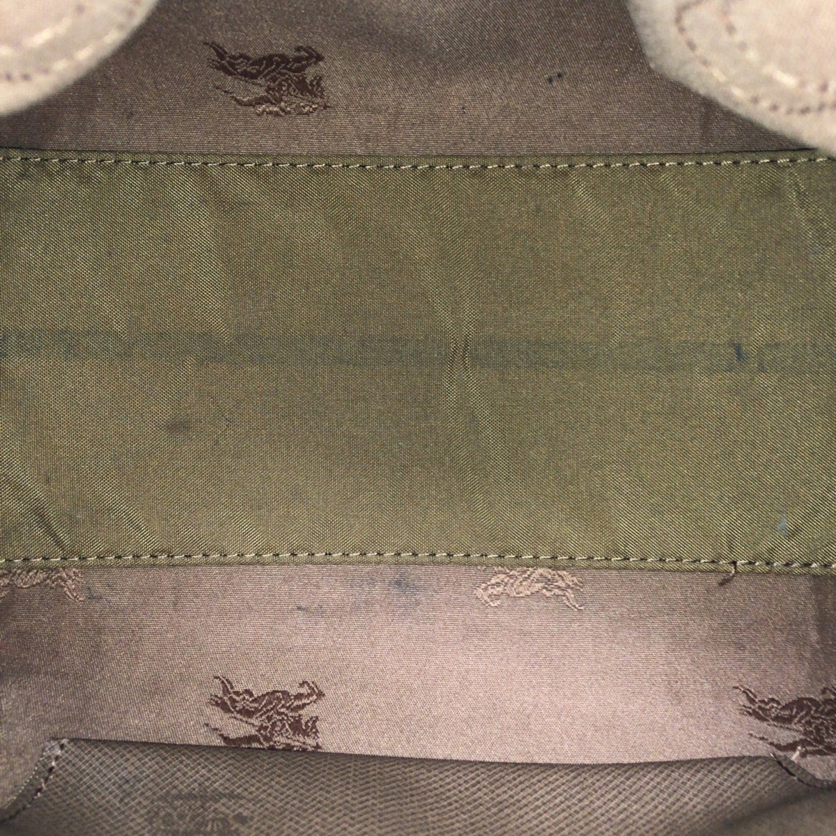 Burberry Beige Brown Canvas Leather Boston Bag Handbag (Pre-Owned)
