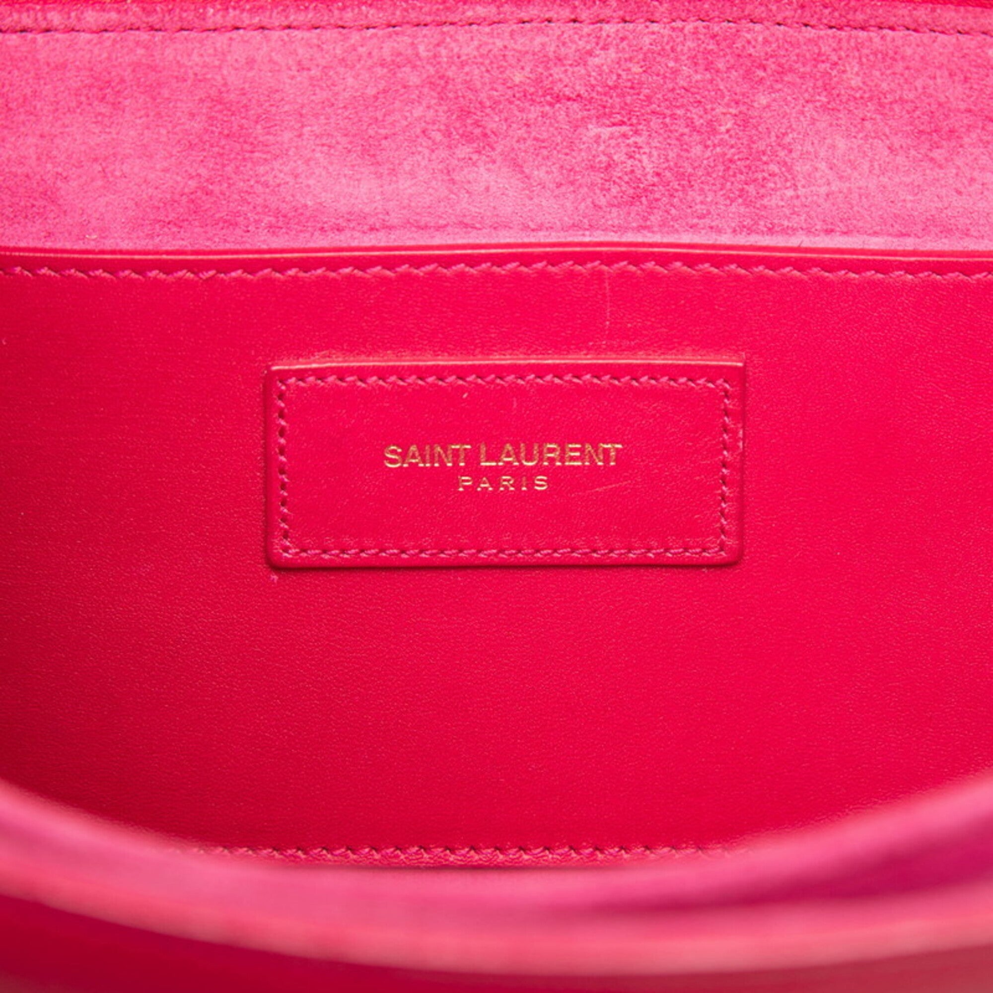 Saint Laurent Red Color Leather Shoulder Bag (Pre-Owned)