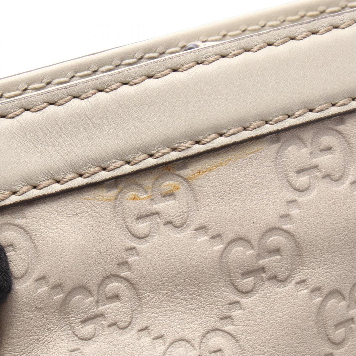 Gucci Beige Leather Handbag Tote Bag (Pre-Owned)