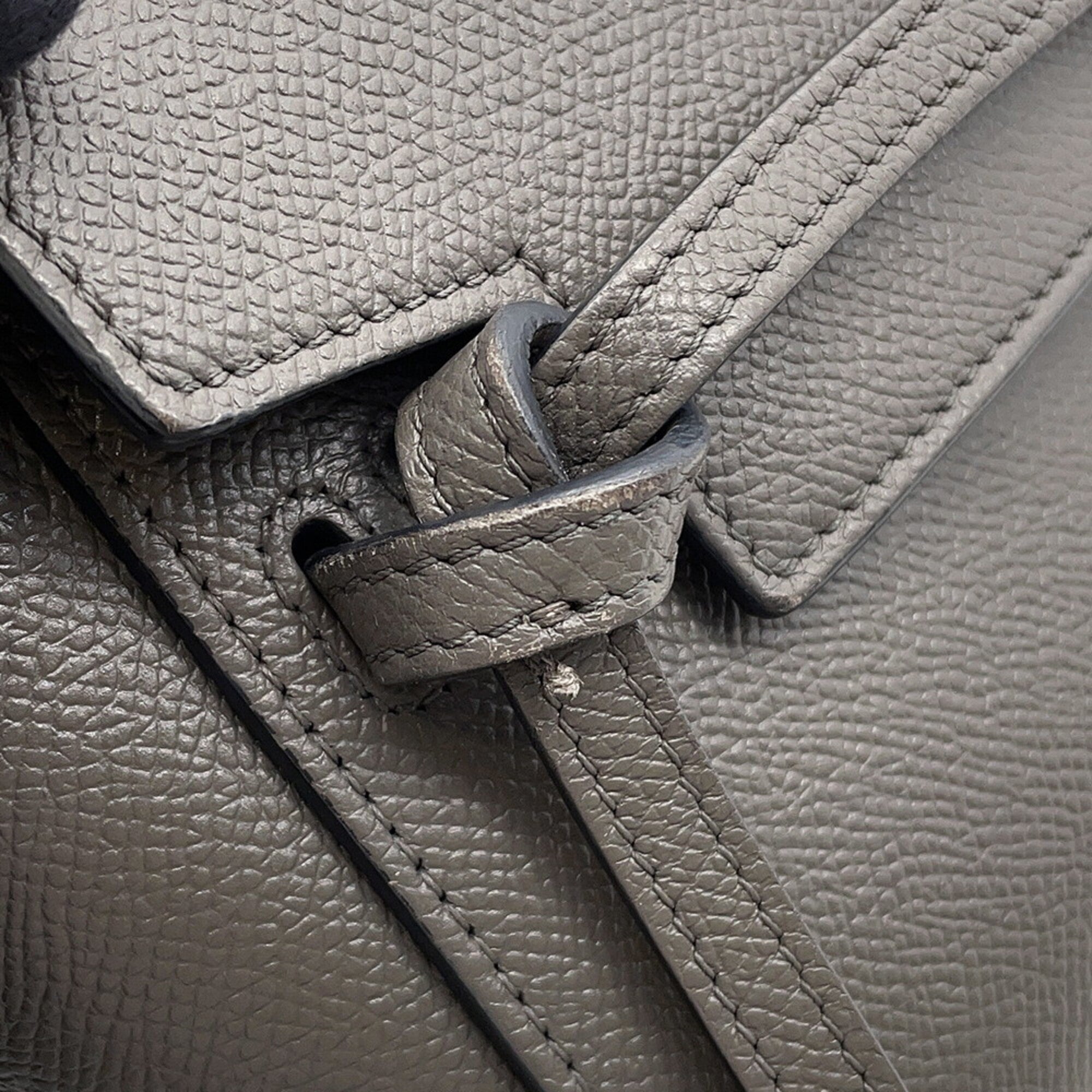 Celine Gray Leather Handbag Shoulder Bag (Pre-Owned)