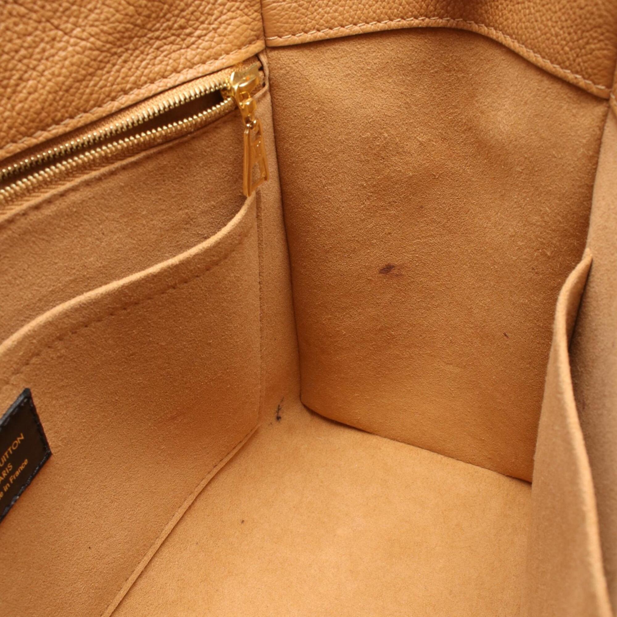 Louis Vuitton Black Brown Leather Coated Canvas Handbag (Pre-Owned)