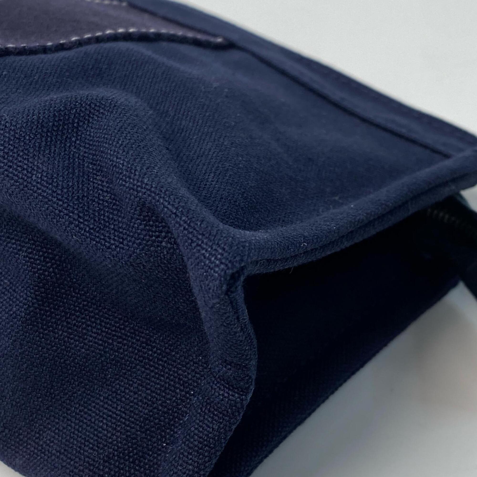 Hermes Navy Canvas Pouch (Pre-Owned)