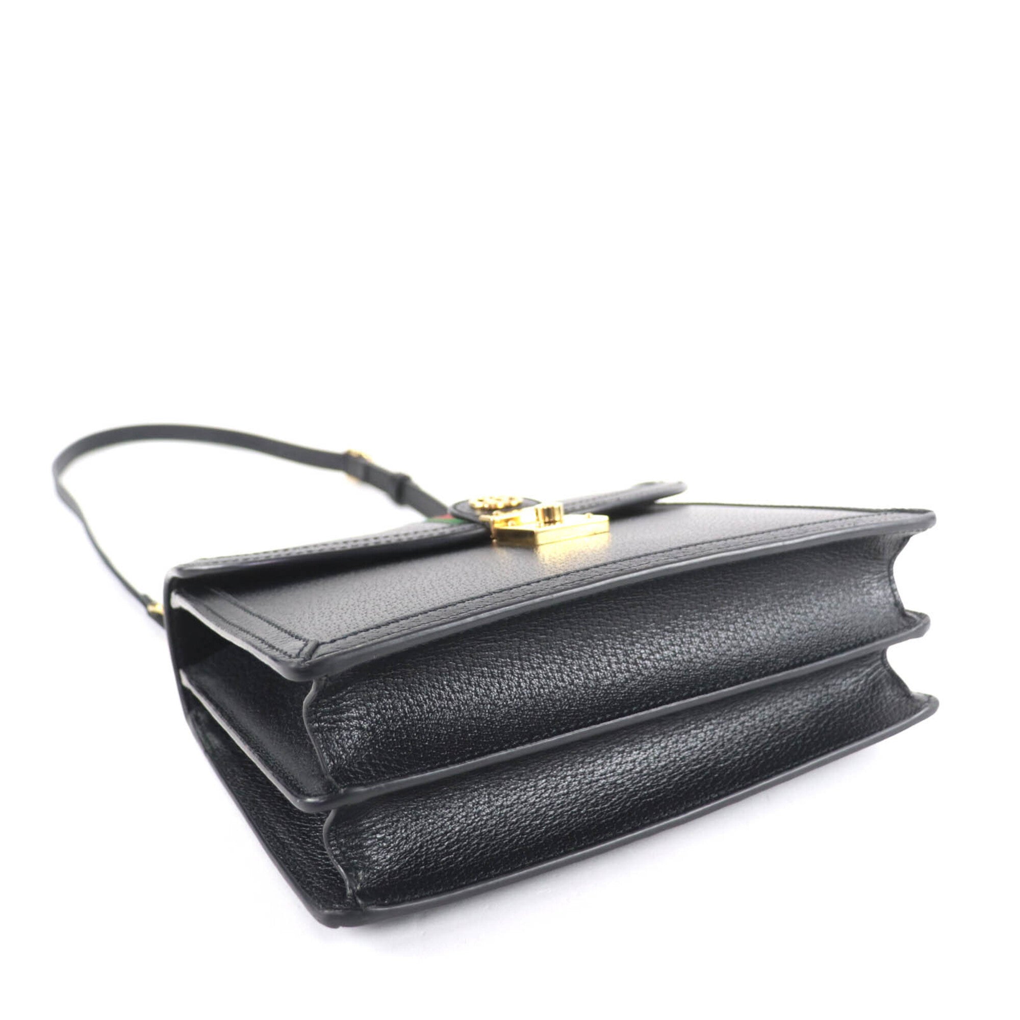 Gucci Black Leather Handbag Shoulder Bag (Pre-Owned)