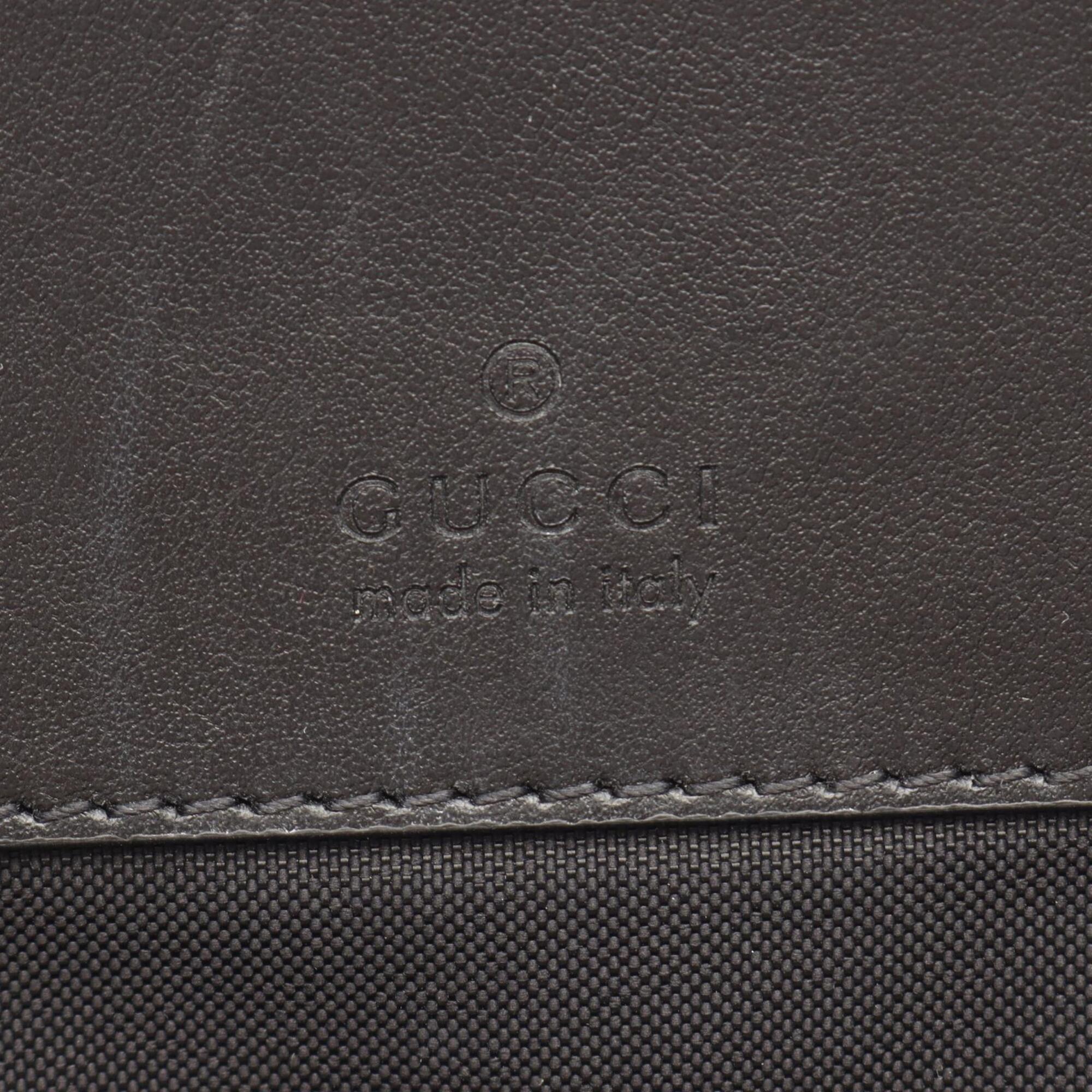 Gucci Black Canvas Leather Backpack Handbag (Pre-Owned)
