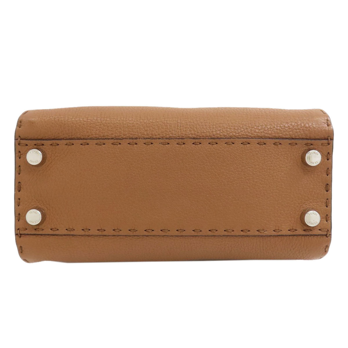Fendi Peekaboo Brown Leather Handbag (Pre-Owned)