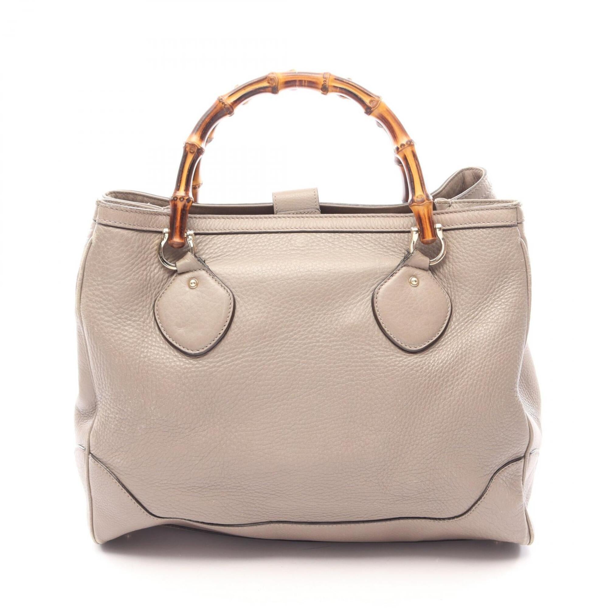 Gucci Beige Leather Handbag Tote Bag (Pre-Owned)