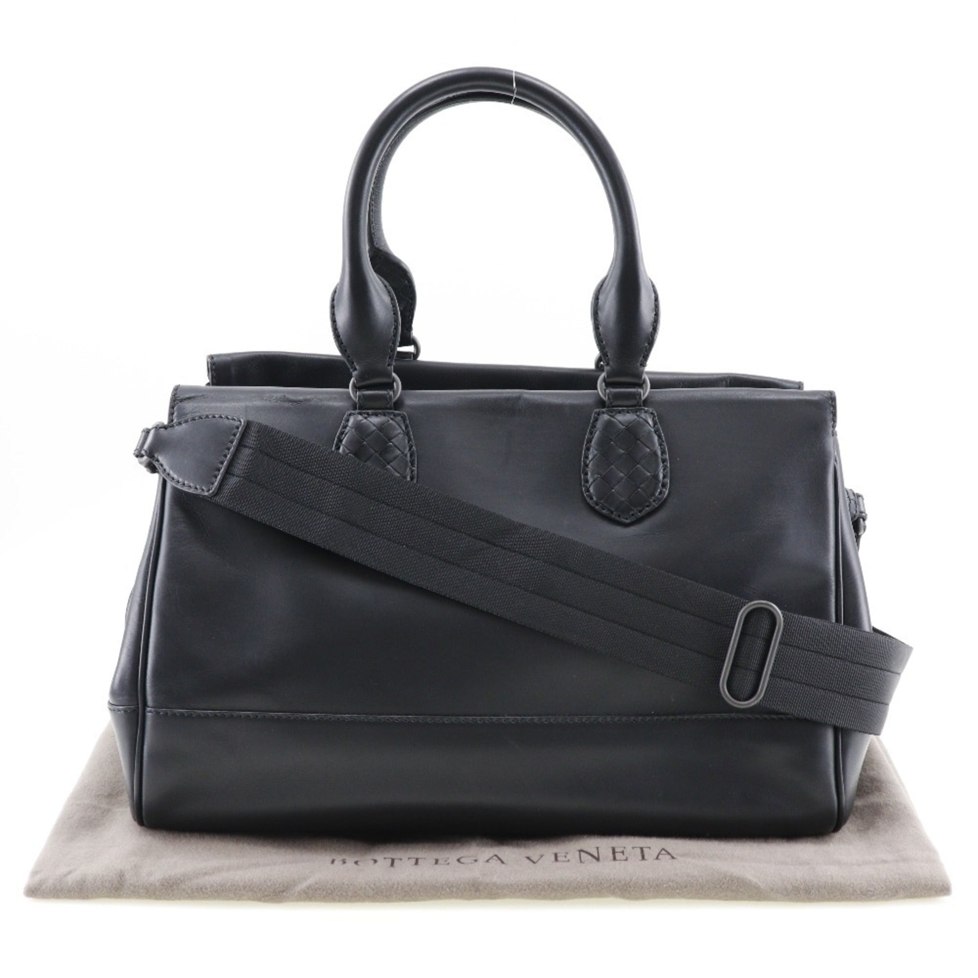 Bottega Veneta Black Leather Handbag (Pre-Owned)