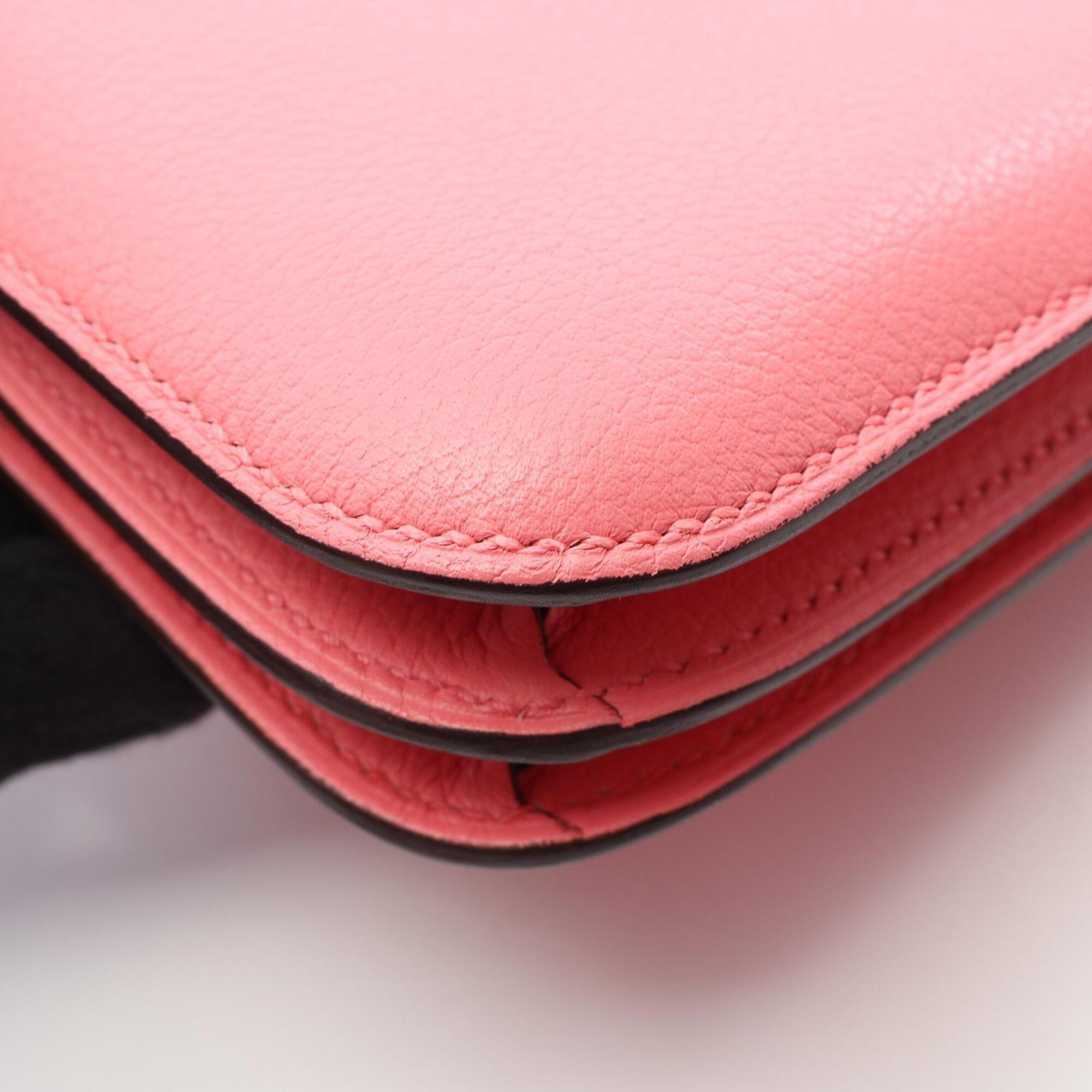 Hermes Constance Pink Leather Handbag Shoulder Bag (Pre-Owned)
