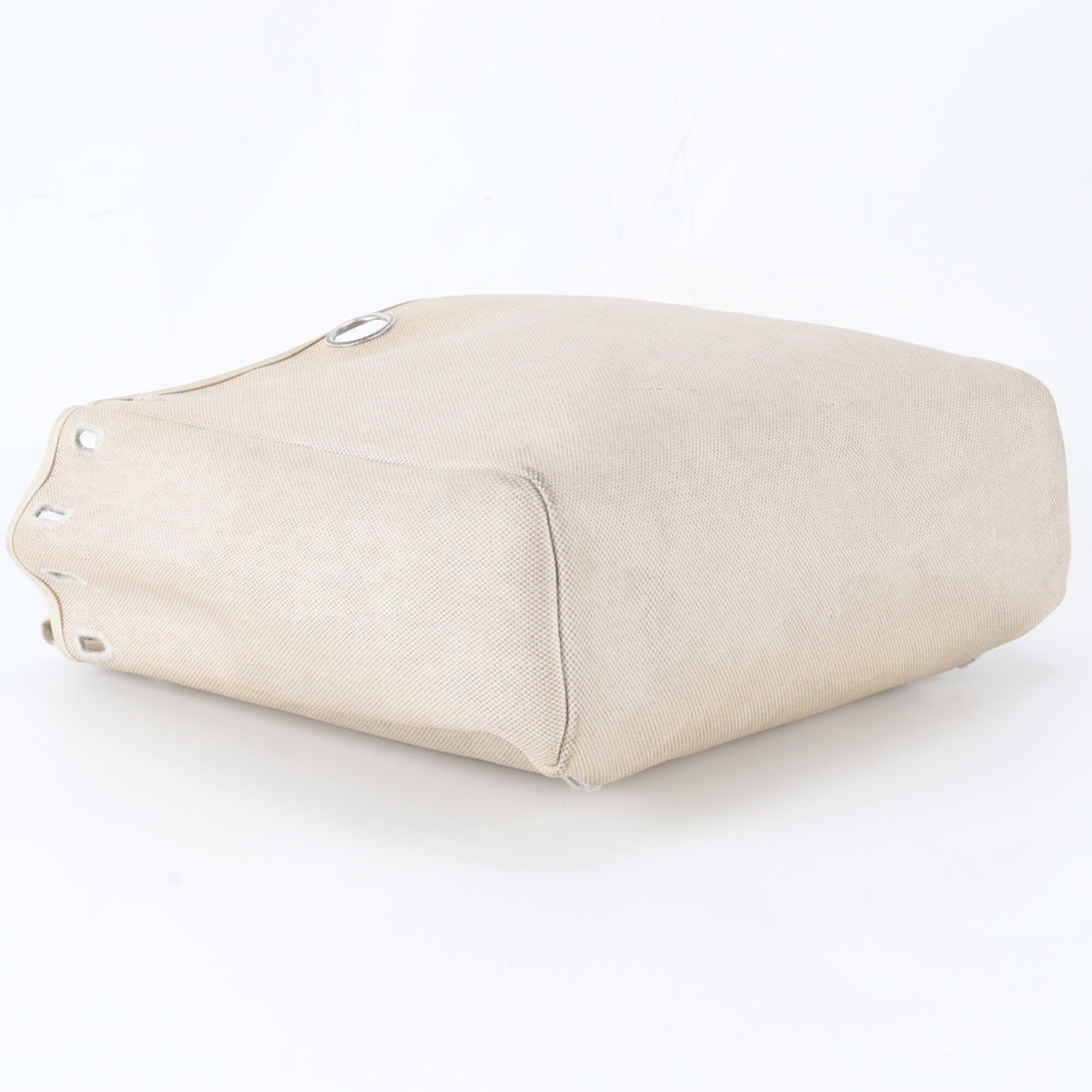 Hermes Her Bag Beige Toile H Handbag (Pre-Owned)