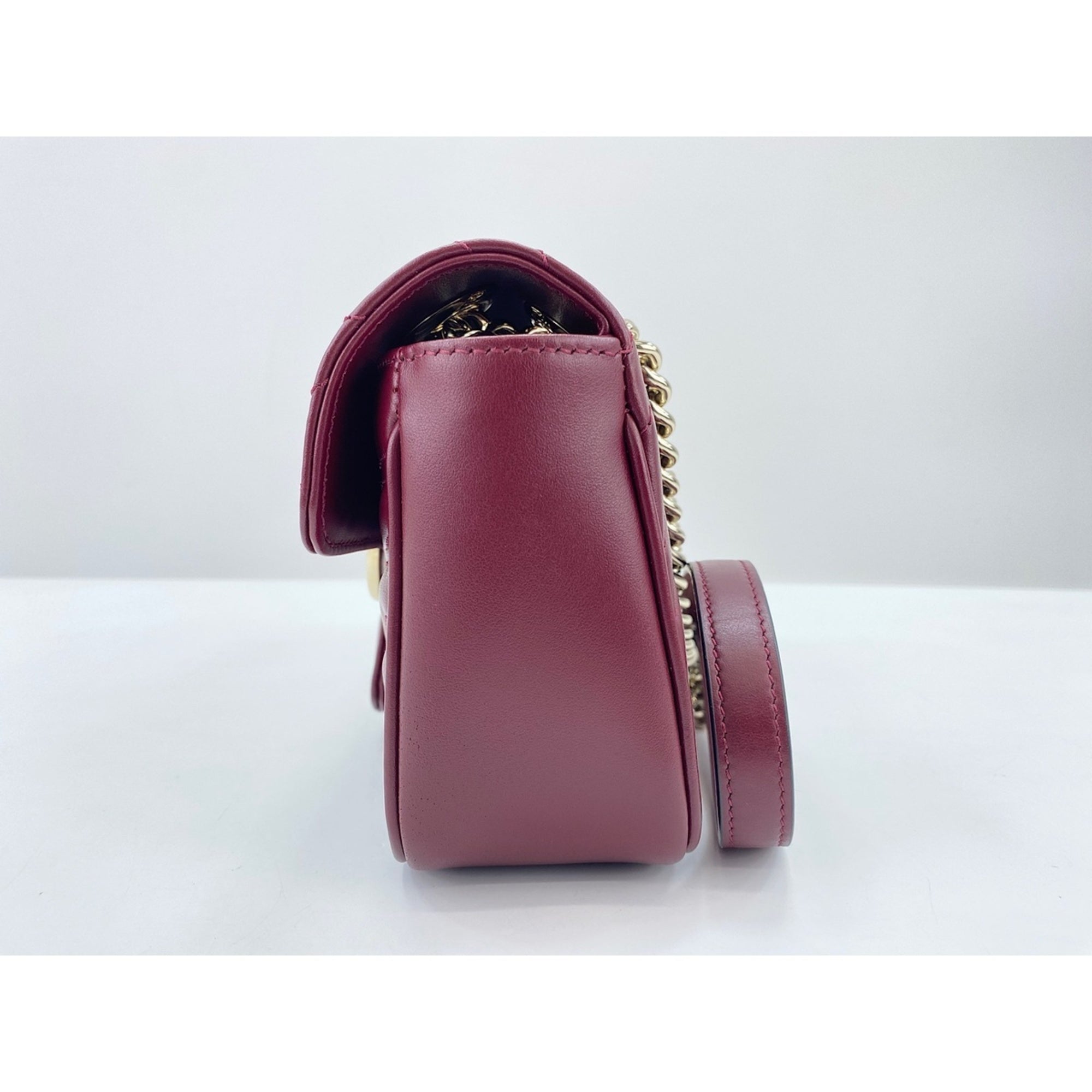 Gucci Red Color Wine Shoulder Bag (Pre-Owned)