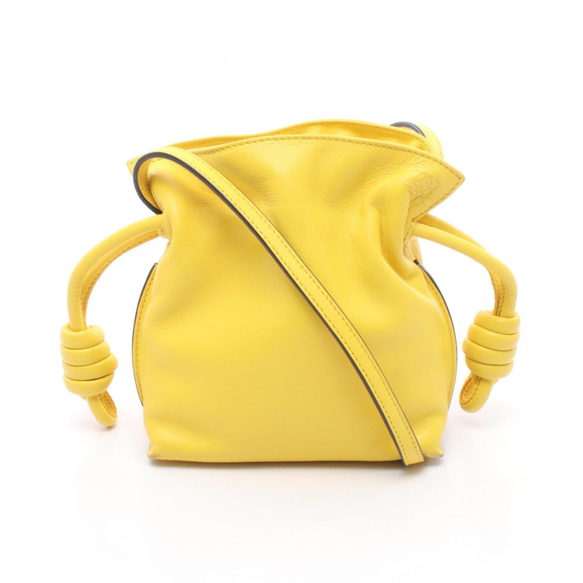 Loewe Yellow Leather Handbag Shoulder Bag (Pre-Owned)