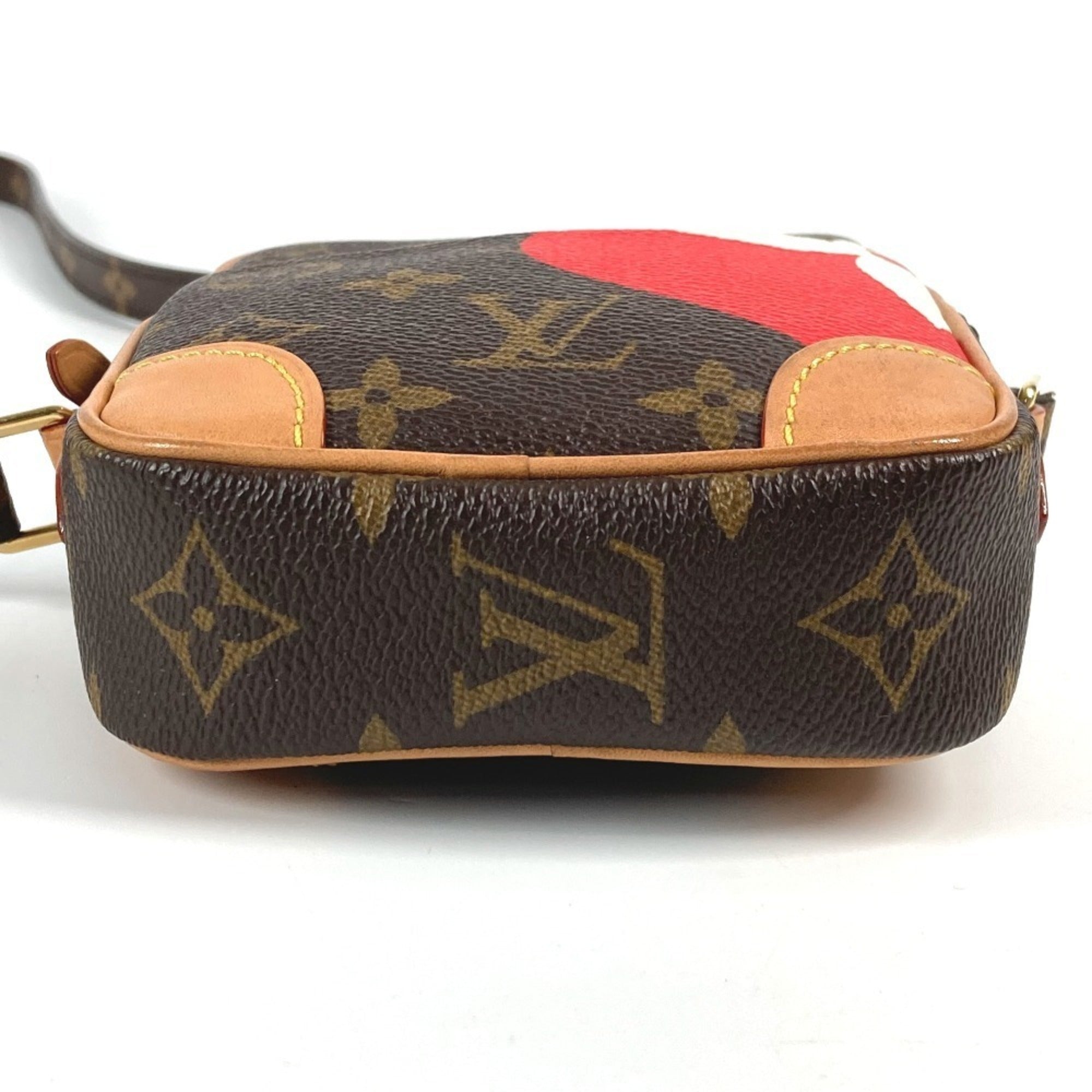 Louis Vuitton Brown Monogram Red Color Monogram Pochette Shoulder Bag (Pre-Owned)