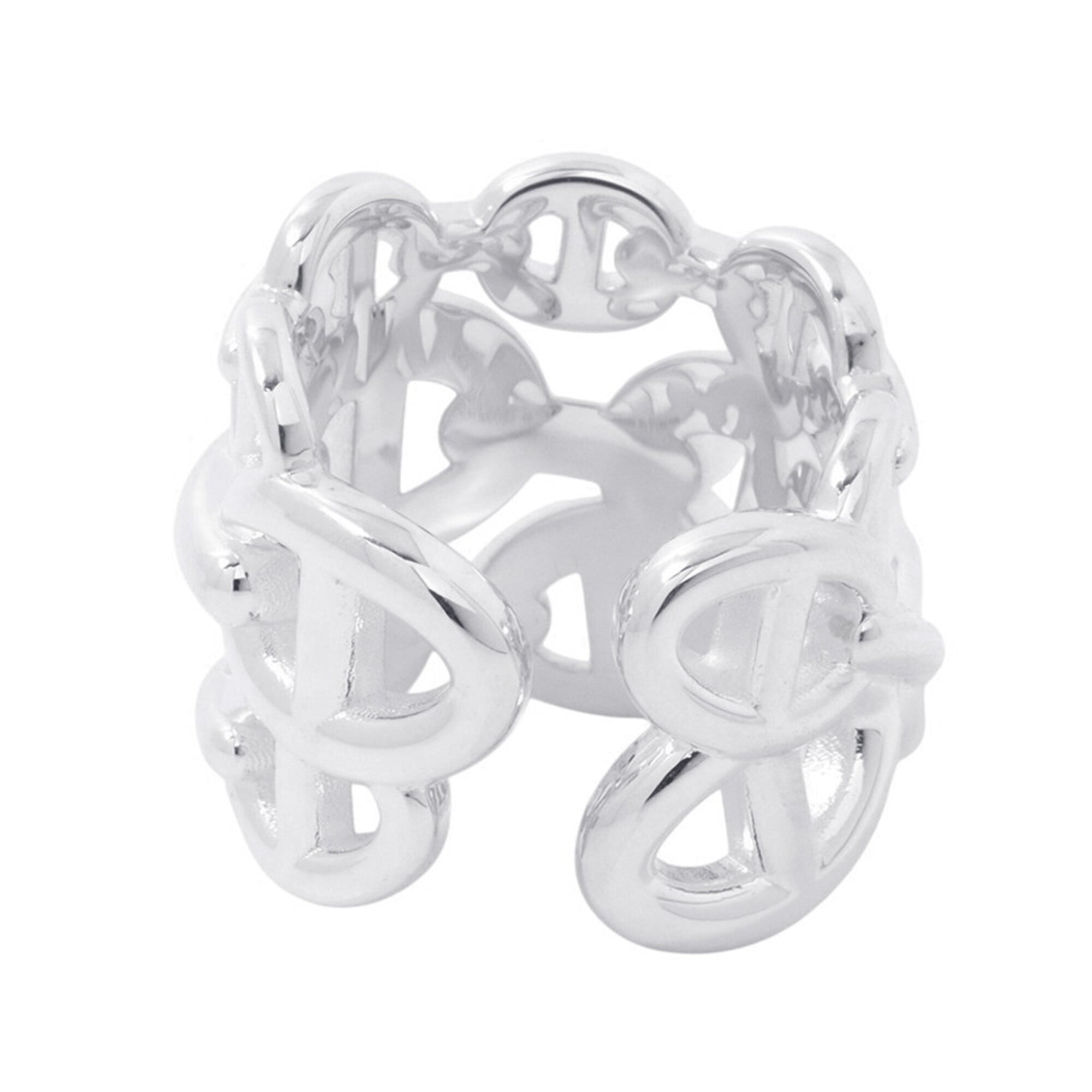 Hermes Silver 925 Band Ring (Pre-Owned)