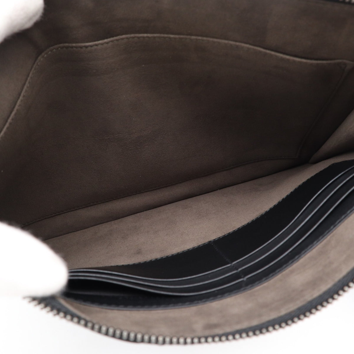 Gucci Guccissima Black Leather Clutch Bag (Pre-Owned)