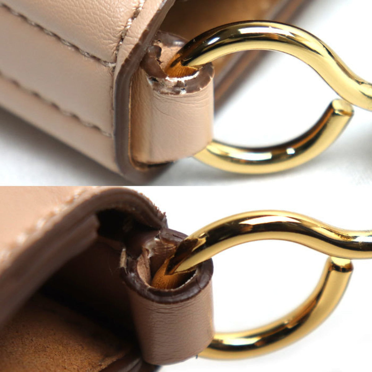 Stella Mccartney Pink Beige Faux Leather Shoulder Bag (Pre-Owned)