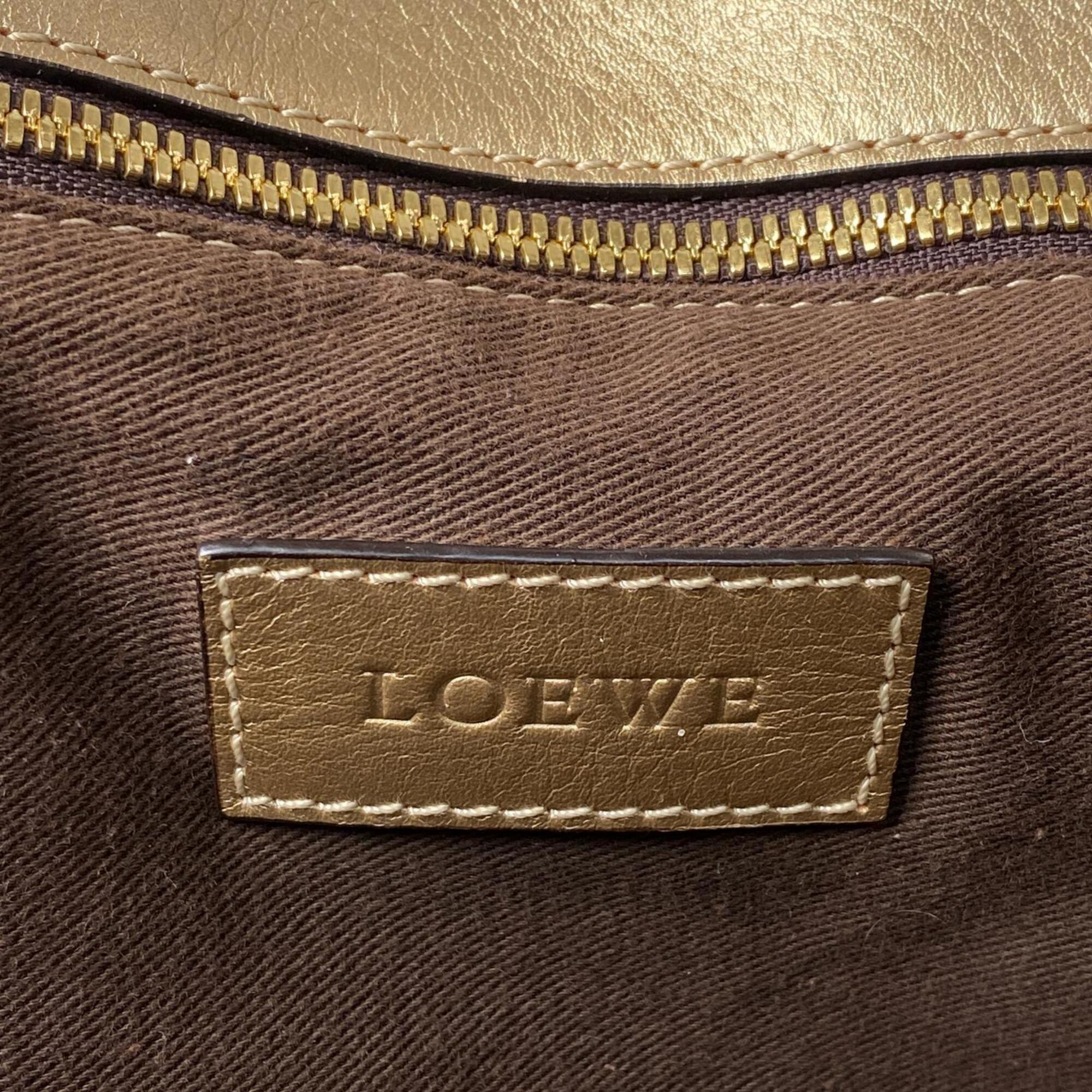 Loewe Beige Canvas Leather Shoulder Bag Tote Bag (Pre-Owned)