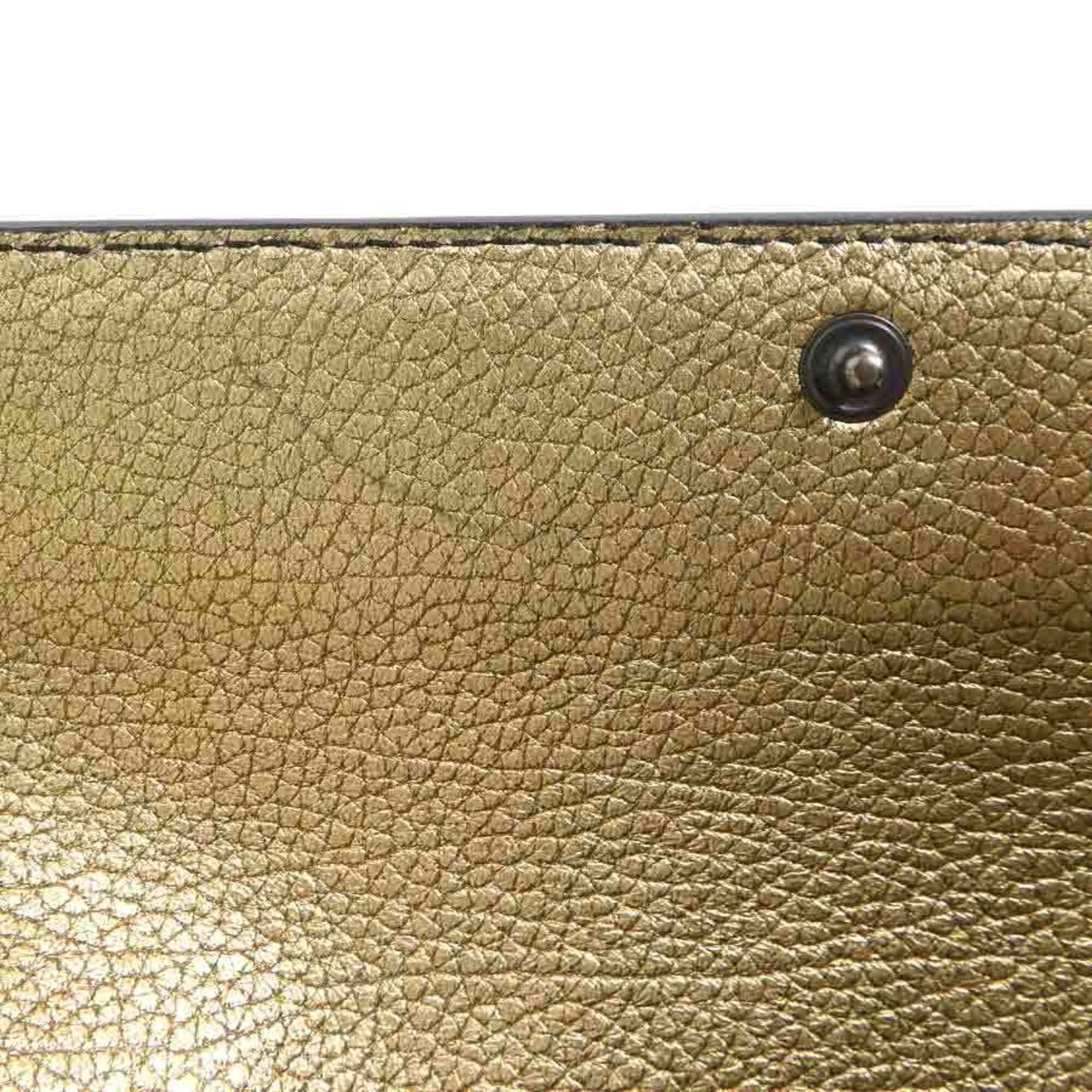 Bottega Veneta Gold Intrecciato Long Wallet (Bi-Fold) (Pre-Owned)