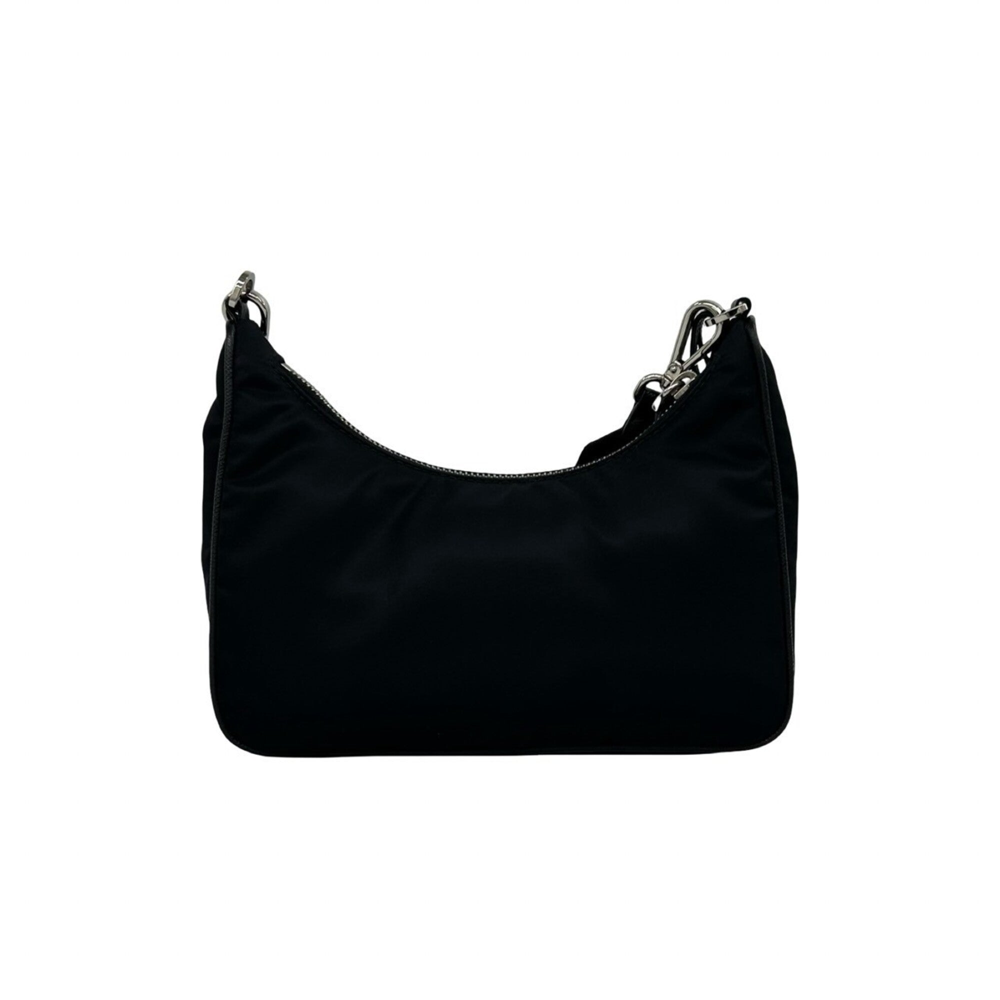 Prada Black Nylon Leather Pouch Shoulder Bag (Pre-Owned)