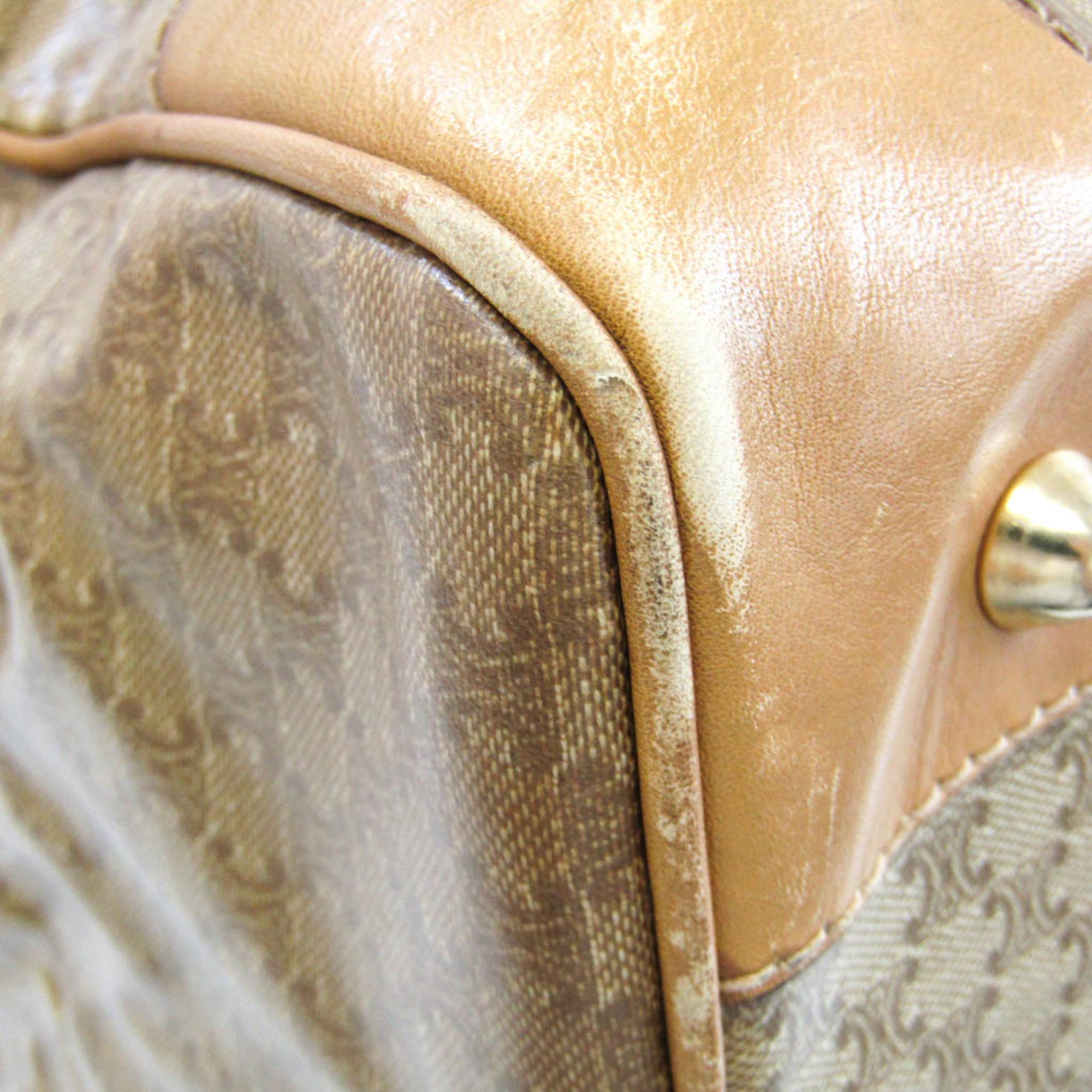 Celine Macadam Beige Pvc Leather Boston Bag (Pre-Owned)