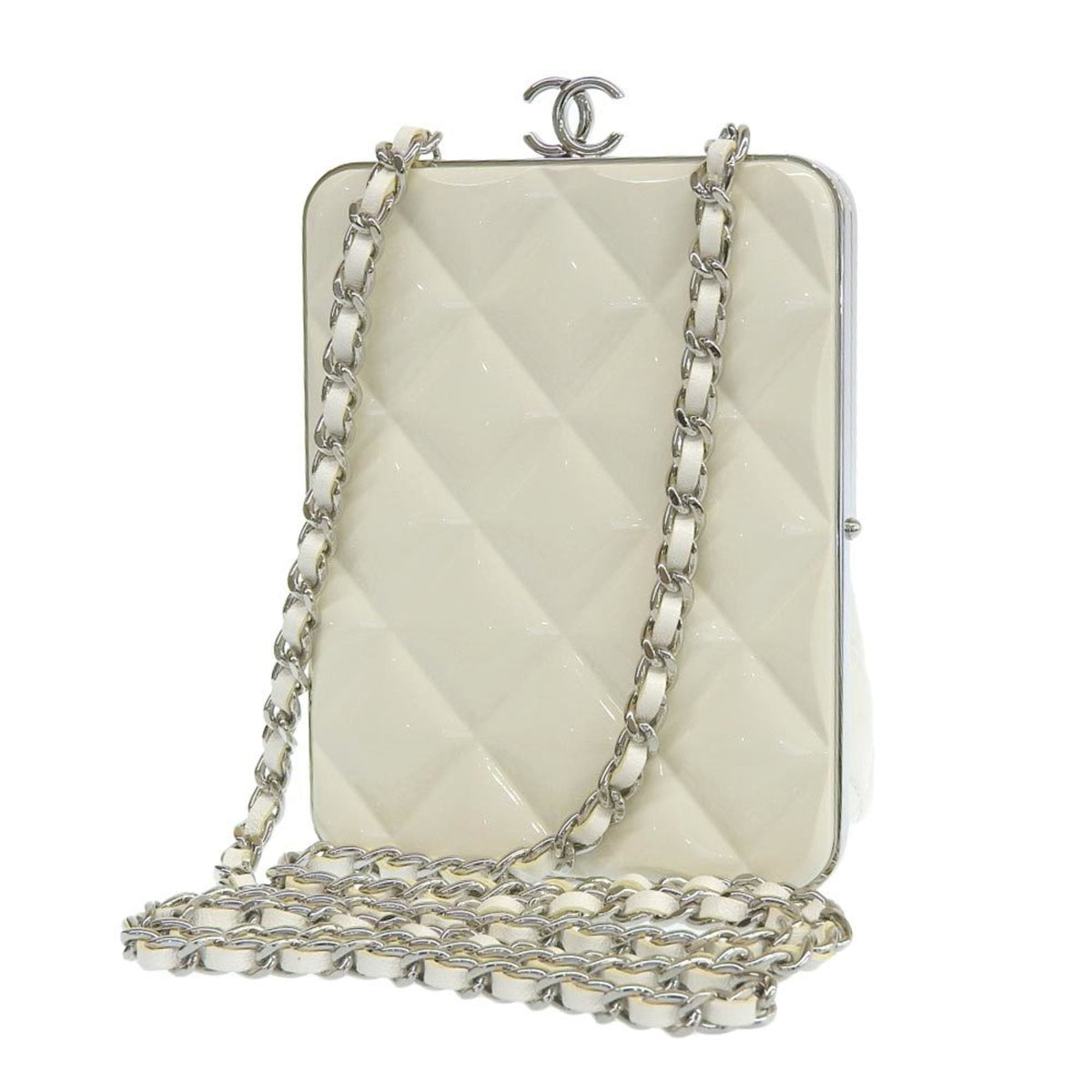 Chanel White Leather Shoulder Bag (Pre-Owned)