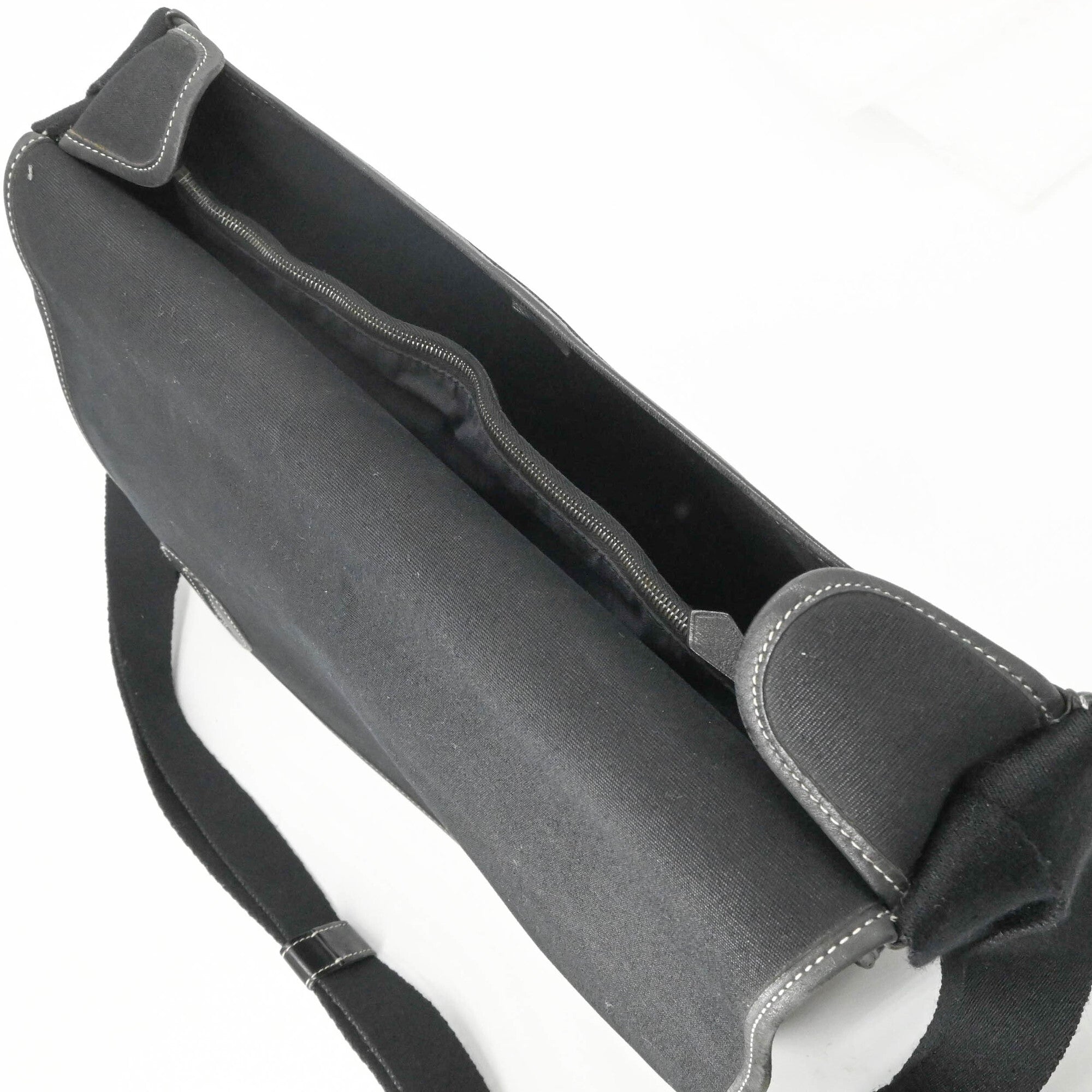 Hermes Black Toile H Leather Shoulder Bag (Pre-Owned)