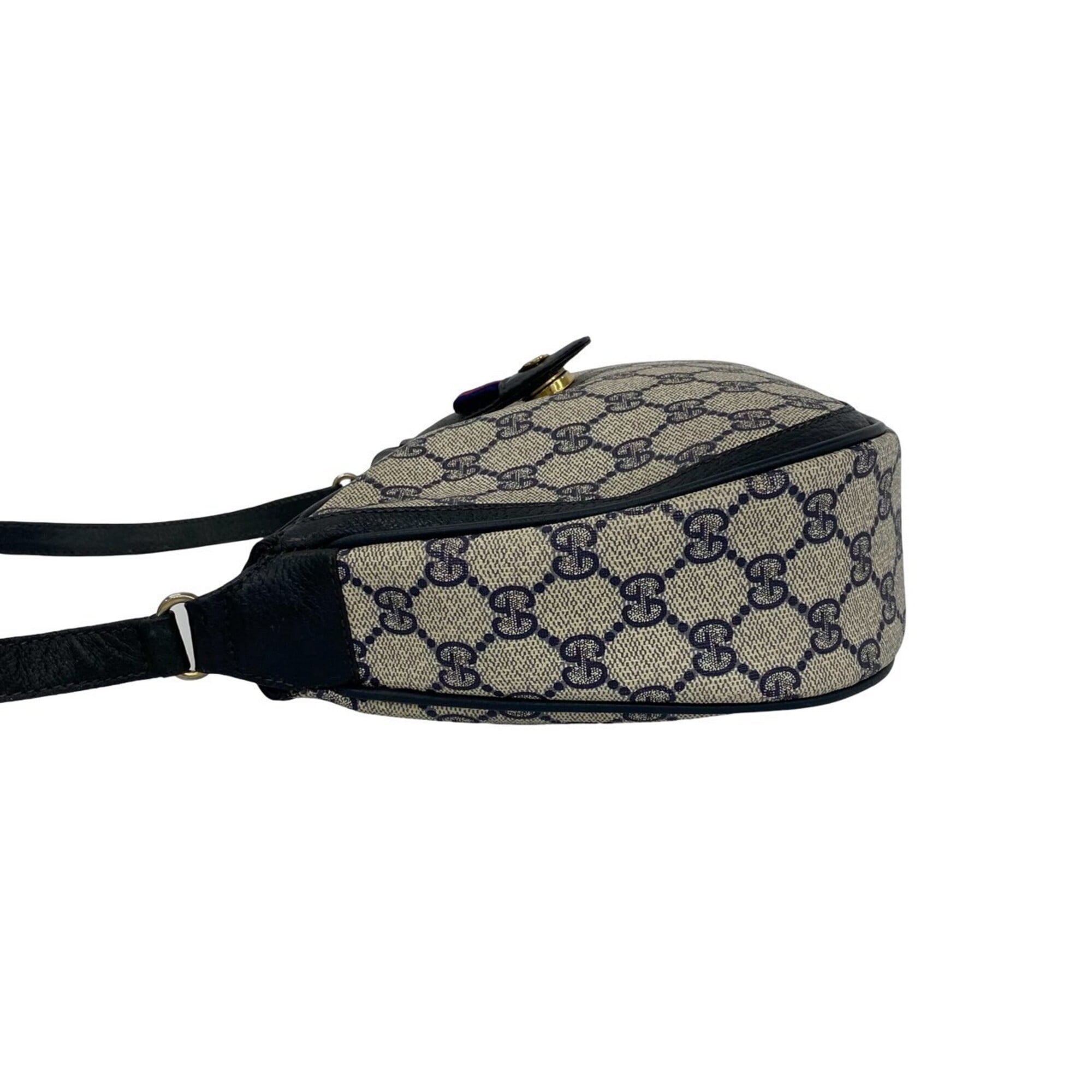 Gucci Navy Red Color Leather Pvc Shoulder Bag (Pre-Owned)