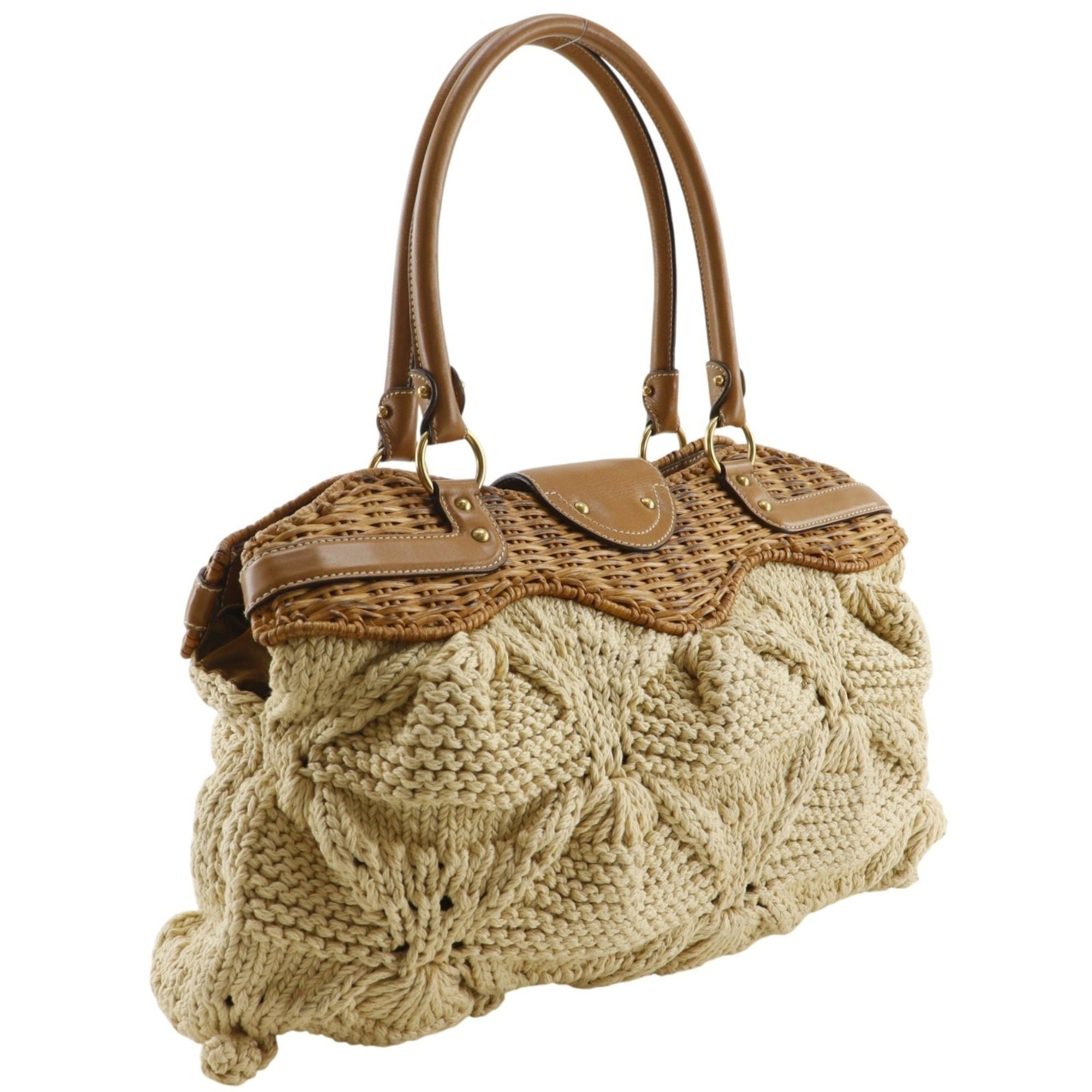 Salvatore Ferragamo Beige Cotton Tote Bag (Pre-Owned)