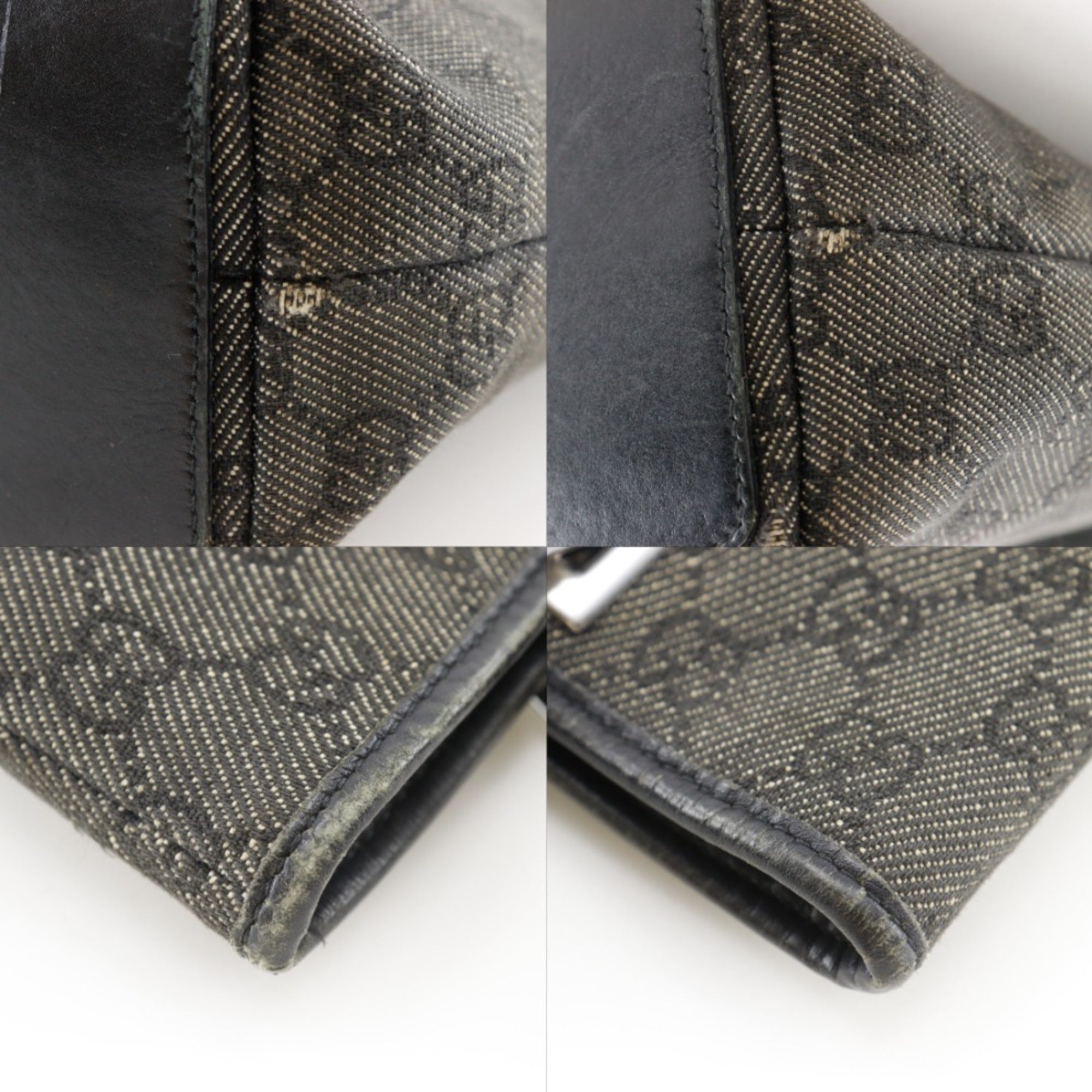 Gucci Black Denim Handbag Tote Bag (Pre-Owned)