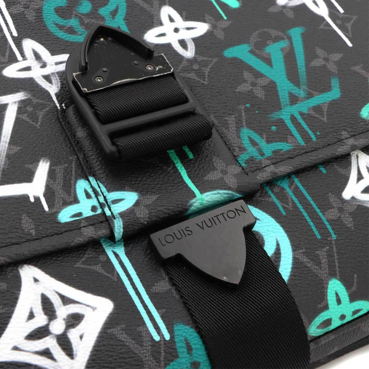 Louis Vuitton Black Green Monogram Eclipse Monogram Eclipse Handbag Messenger Bag Shoulder Bag (Pre-Owned)
