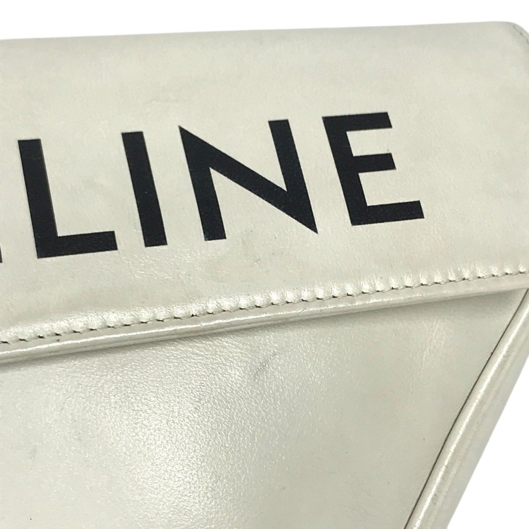 Celine Black White Leather Pochette Shoulder Bag (Pre-Owned)