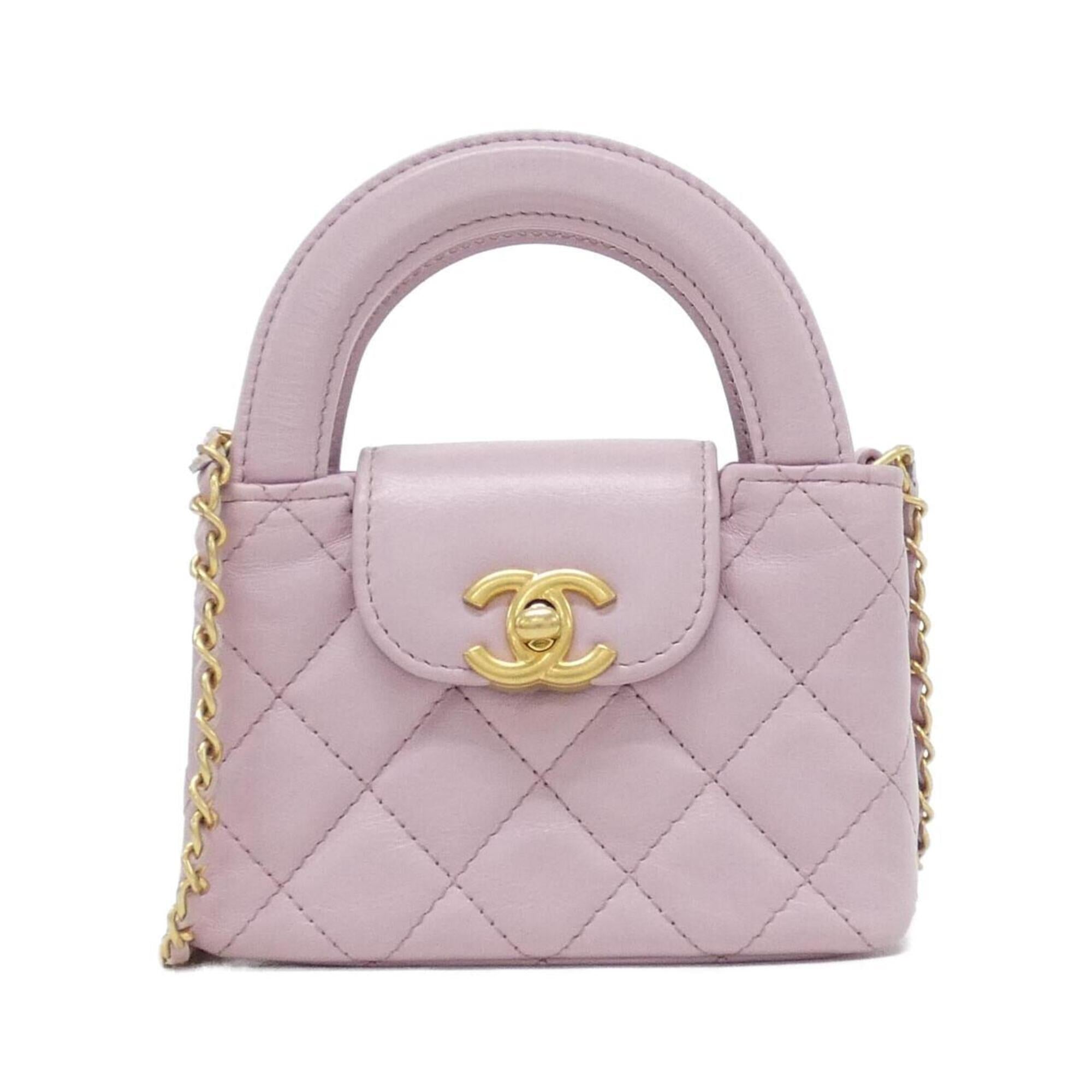 Chanel Pink Leather Handbag Shoulder Bag (Pre-Owned)