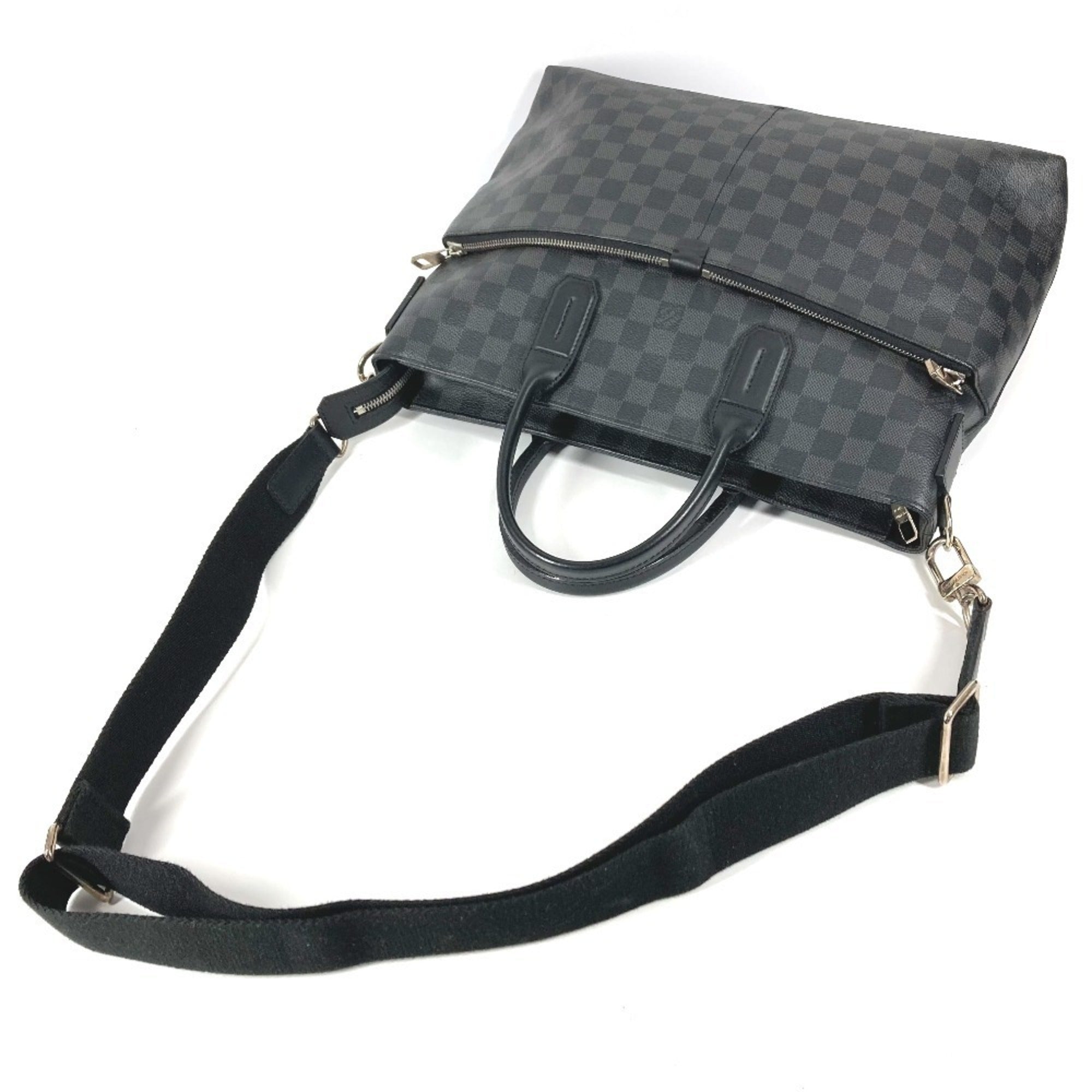 Louis Vuitton Black Damier Graphite Canvas Briefcase Handbag Shoulder Bag Tote Bag (Pre-Owned)