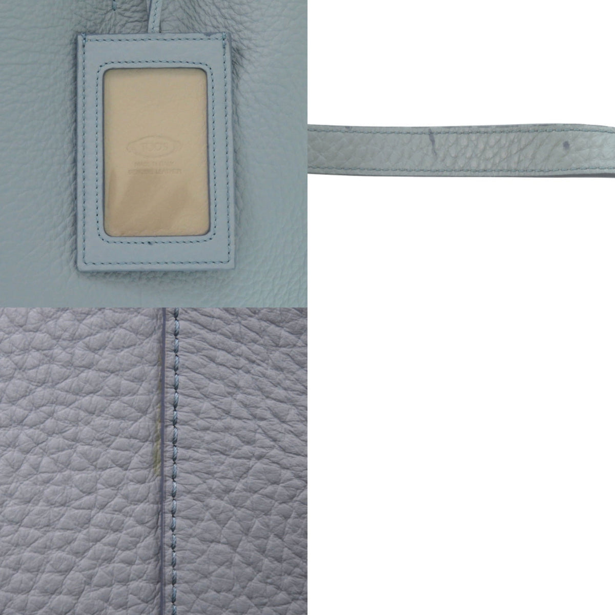 Tod's Blue Gray Leather Tote Bag (Pre-Owned)