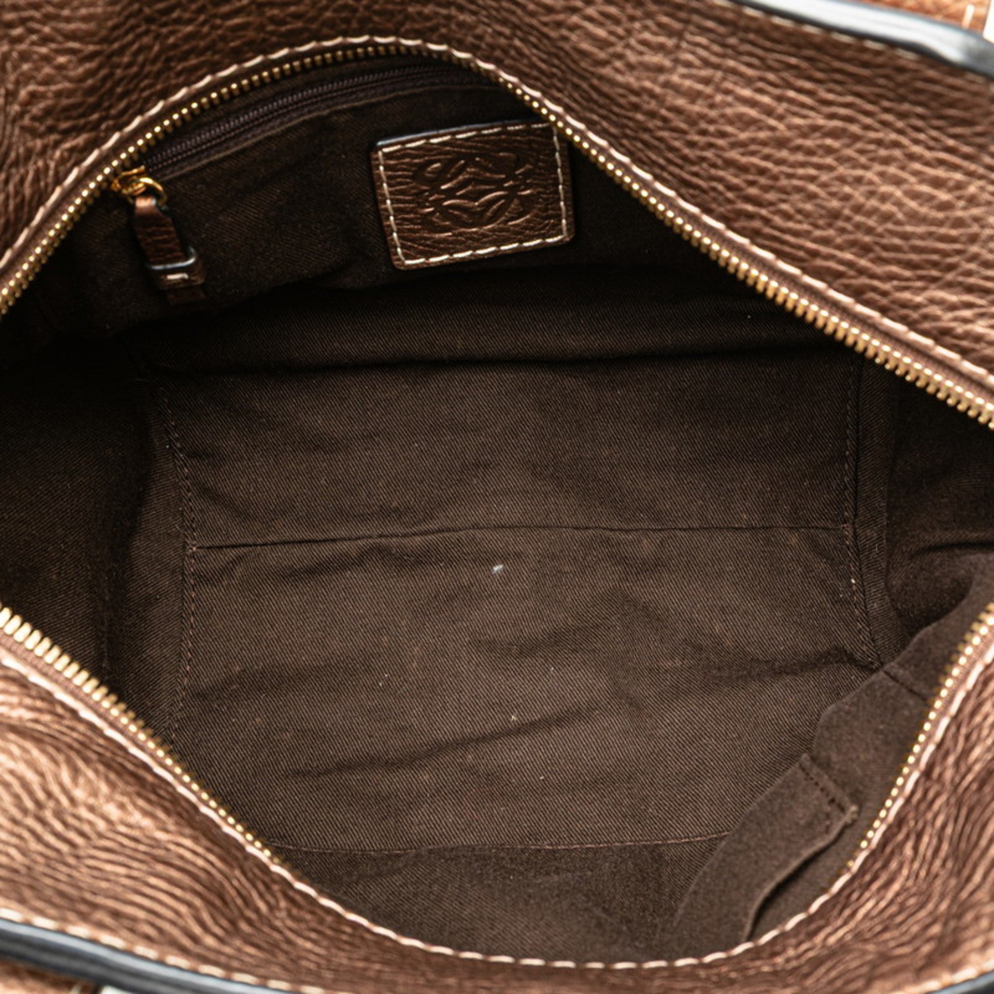 Loewe Beige Brown Canvas Leather Handbag (Pre-Owned)