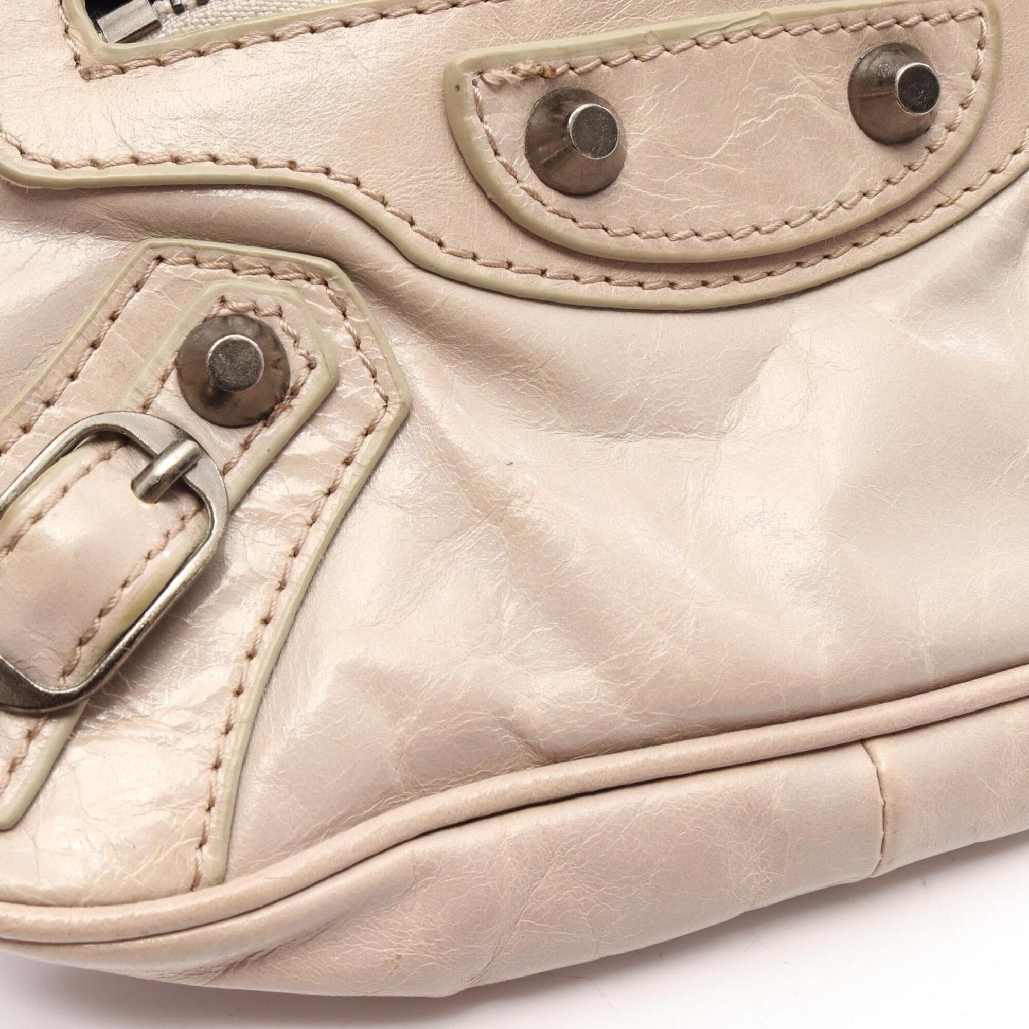 Balenciaga Beige Leather Handbag Shoulder Bag (Pre-Owned)